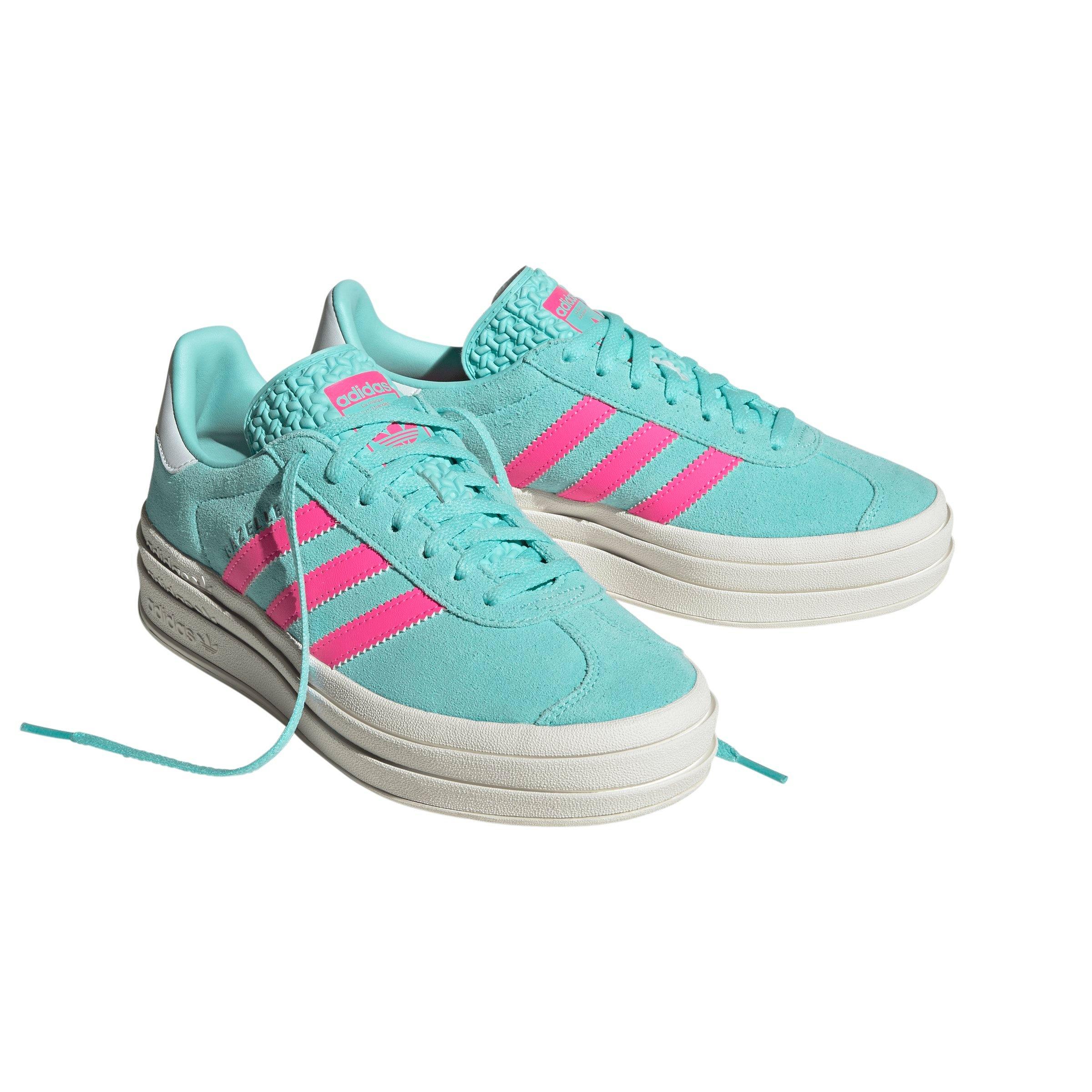 adidas Originals Gazelle "Fla Aqua/Luc Pink/Ftwr White" Women's Shoe - AQUA/PINK/WHITE Thumbnail View 3