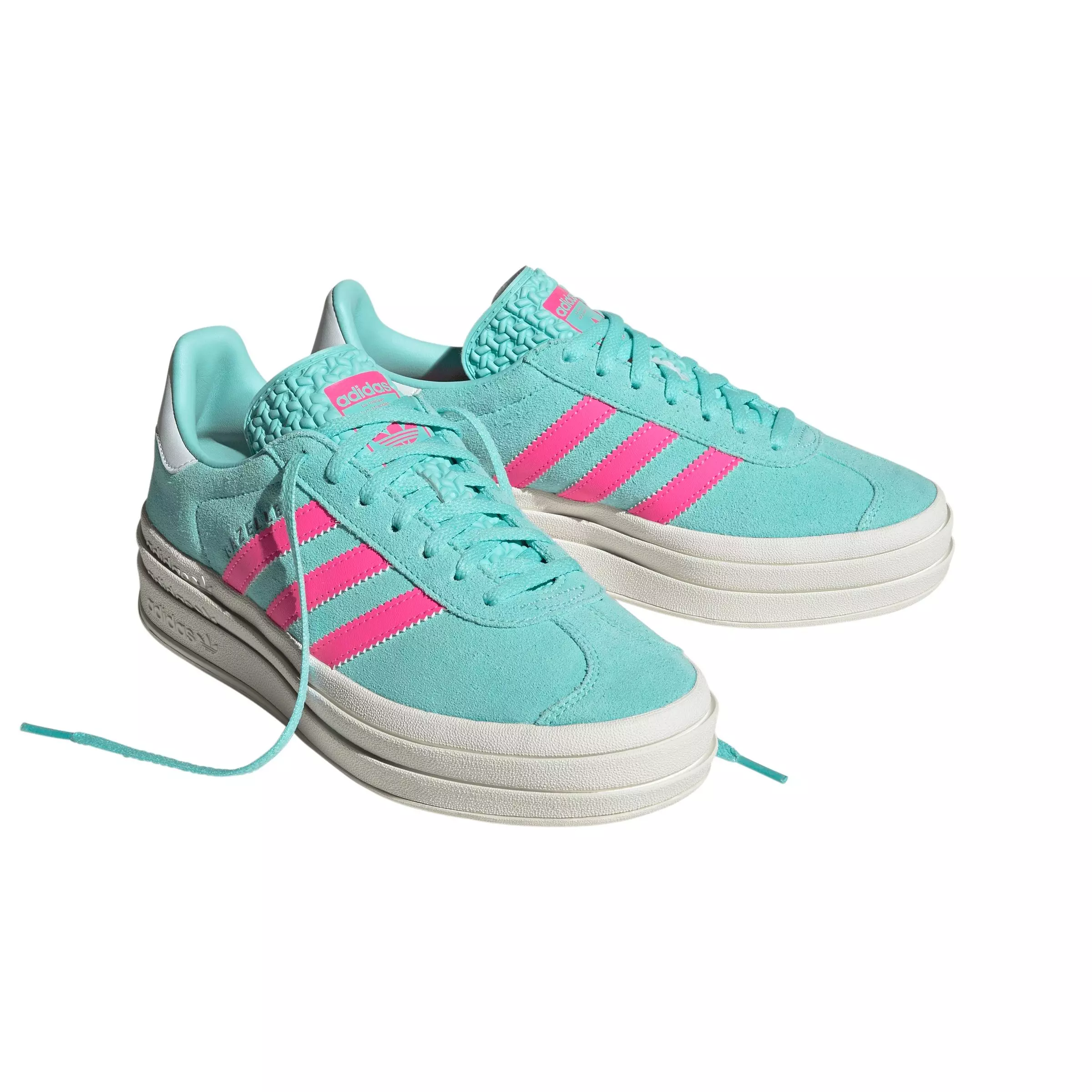 adidas Originals Gazelle "Fla Aqua/Luc Pink/Ftwr White" Women's Shoe - AQUA/PINK/WHITE