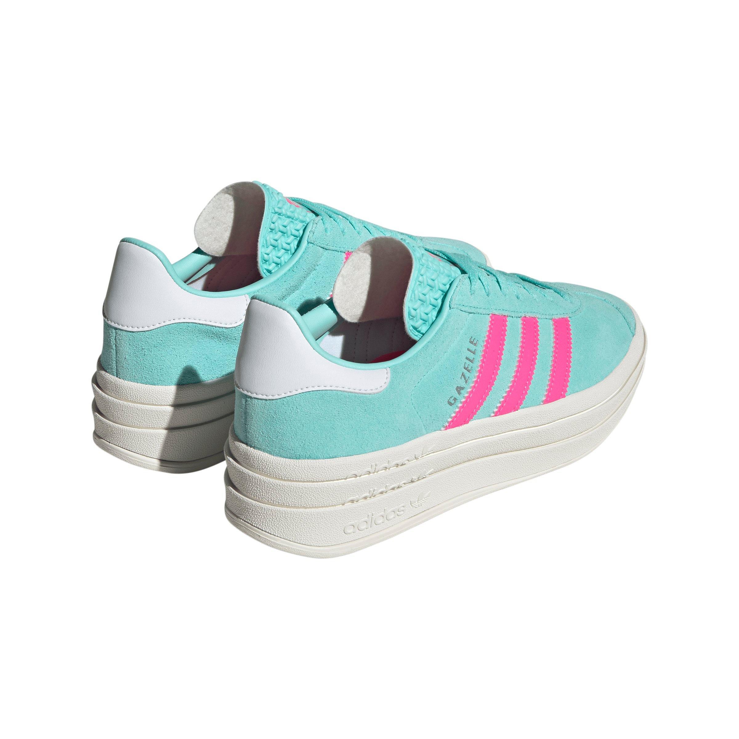 adidas Originals Gazelle "Fla Aqua/Luc Pink/Ftwr White" Women's Shoe - AQUA/PINK/WHITE Thumbnail View 4