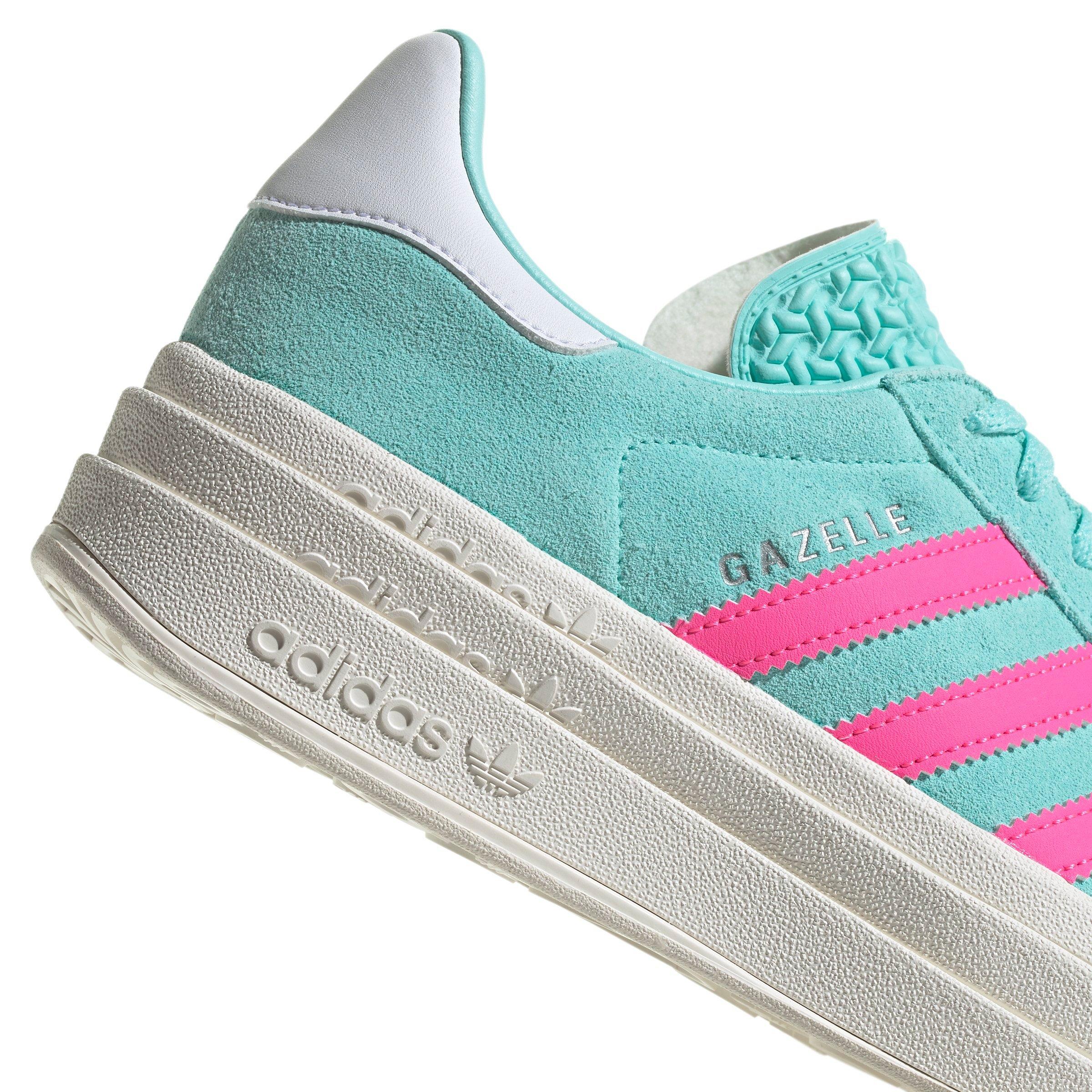 adidas Originals Gazelle "Fla Aqua/Luc Pink/Ftwr White" Women's Shoe - AQUA/PINK/WHITE Thumbnail View 8