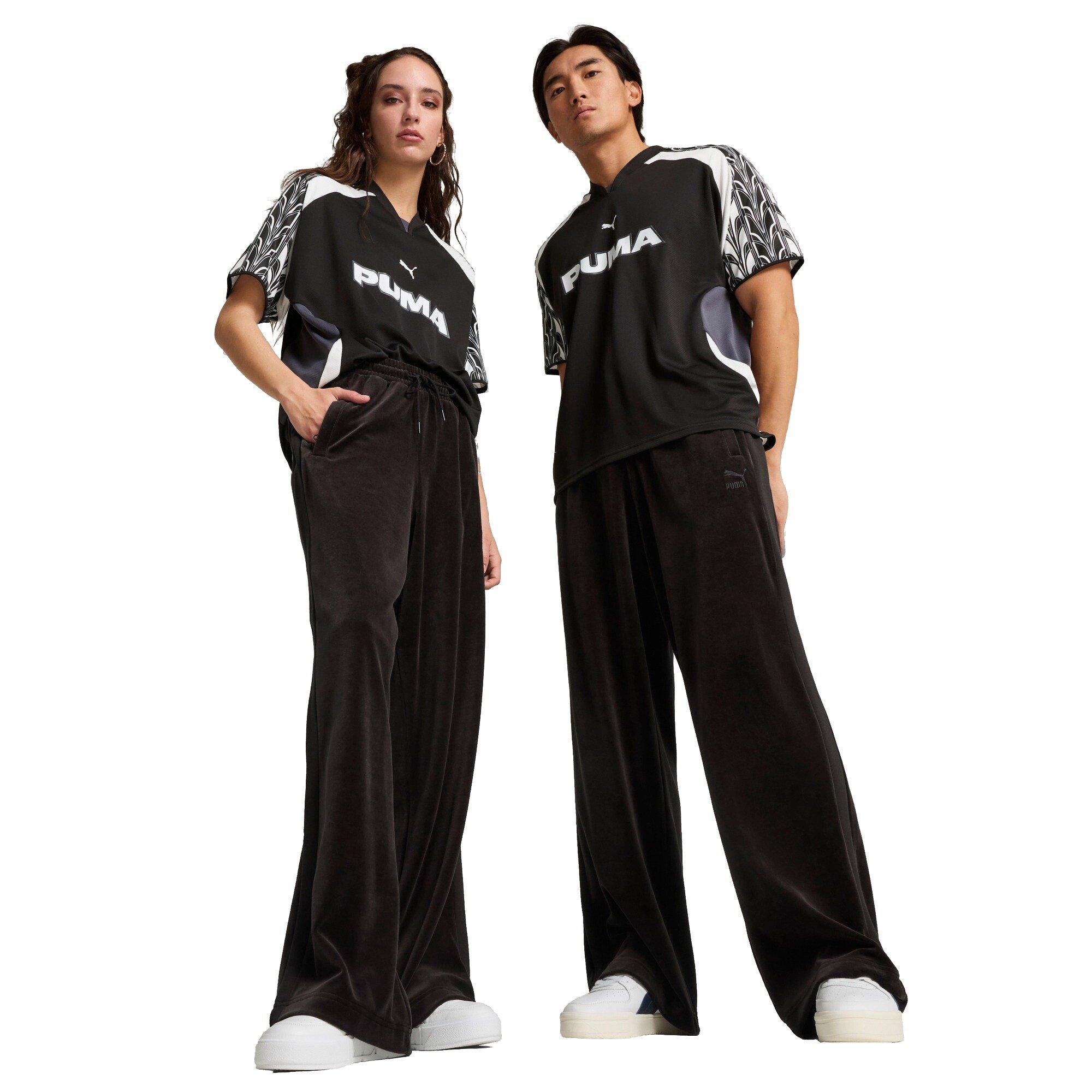 PUMA Men's T7 Oversized Velour Track Pants - Black - BLACK Thumbnail View 5