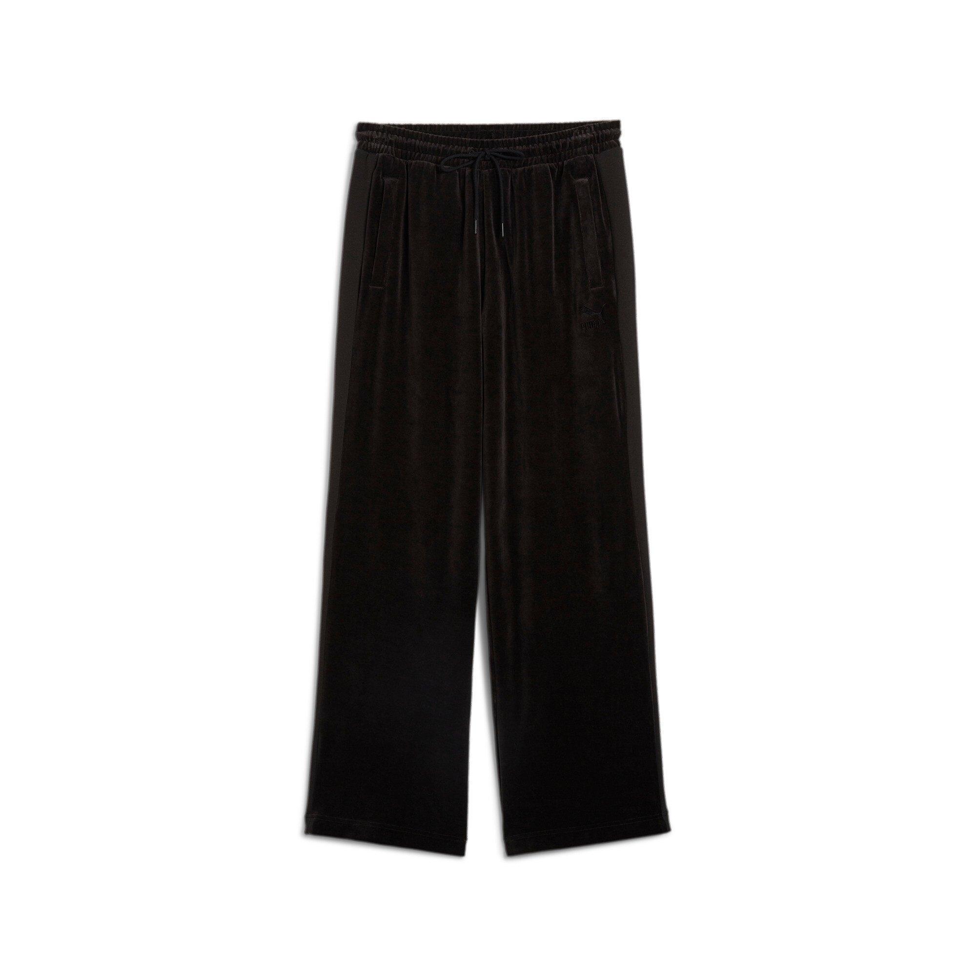 PUMA Men's T7 Oversized Velour Track Pants - Black - BLACK Thumbnail View 6