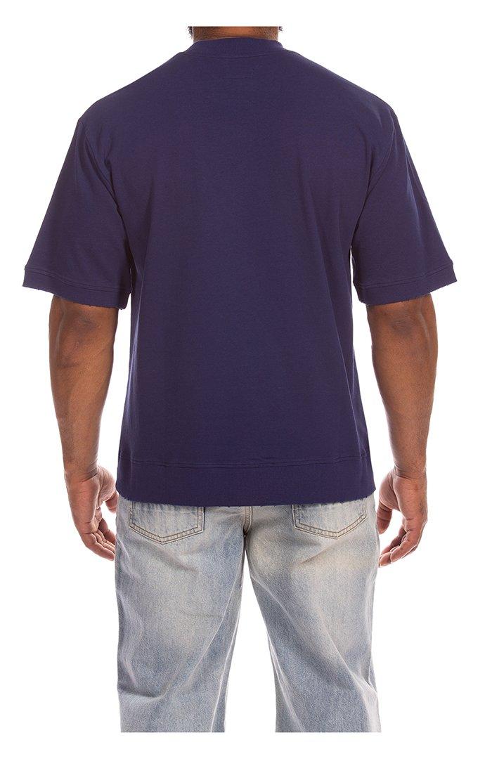 Hustle Gang Men's Neo Soil Knit Short Sleeve T-Shirt - Navy - NAVY
