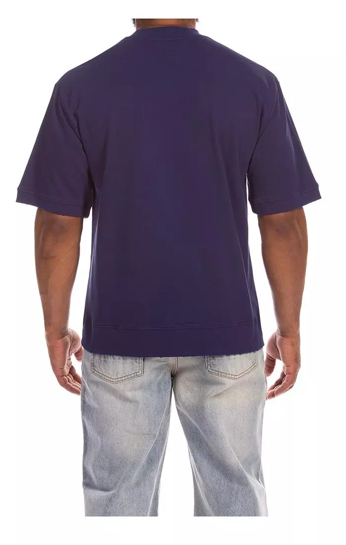 Hustle Gang Men's Neo Soil Knit Short Sleeve T-Shirt - Navy - NAVY
