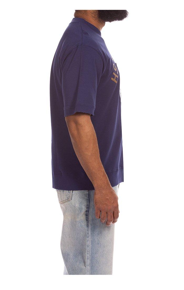 Hustle Gang Men's Neo Soil Knit Short Sleeve T-Shirt - Navy - NAVY