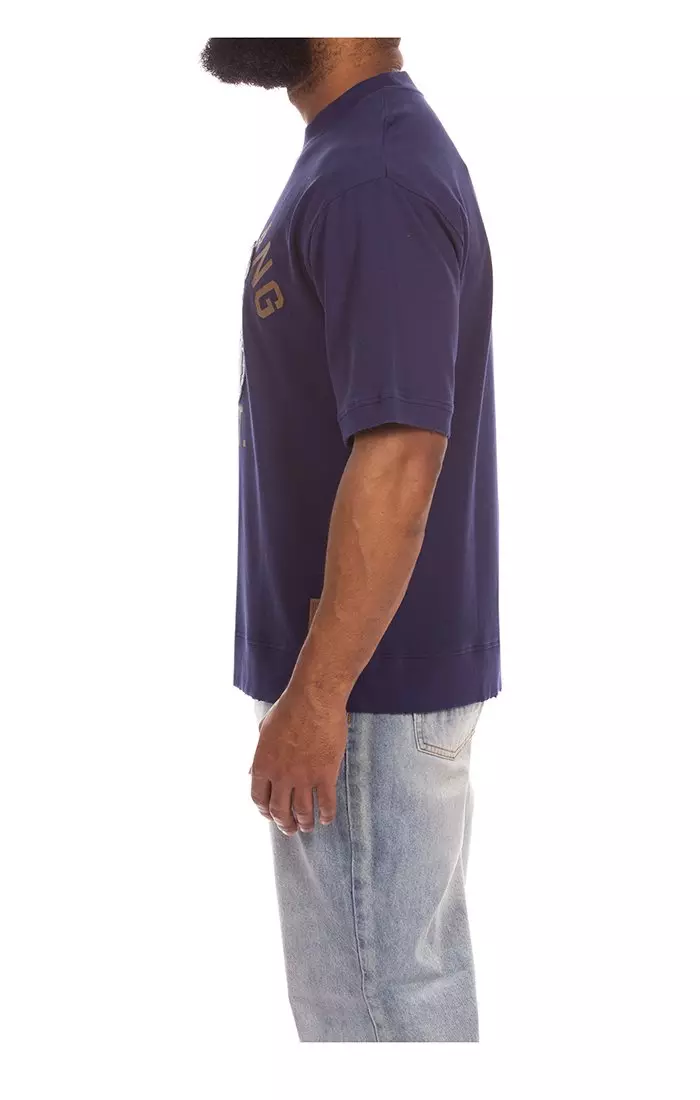 Hustle Gang Men's Neo Soil Knit Short Sleeve T-Shirt - Navy - NAVY