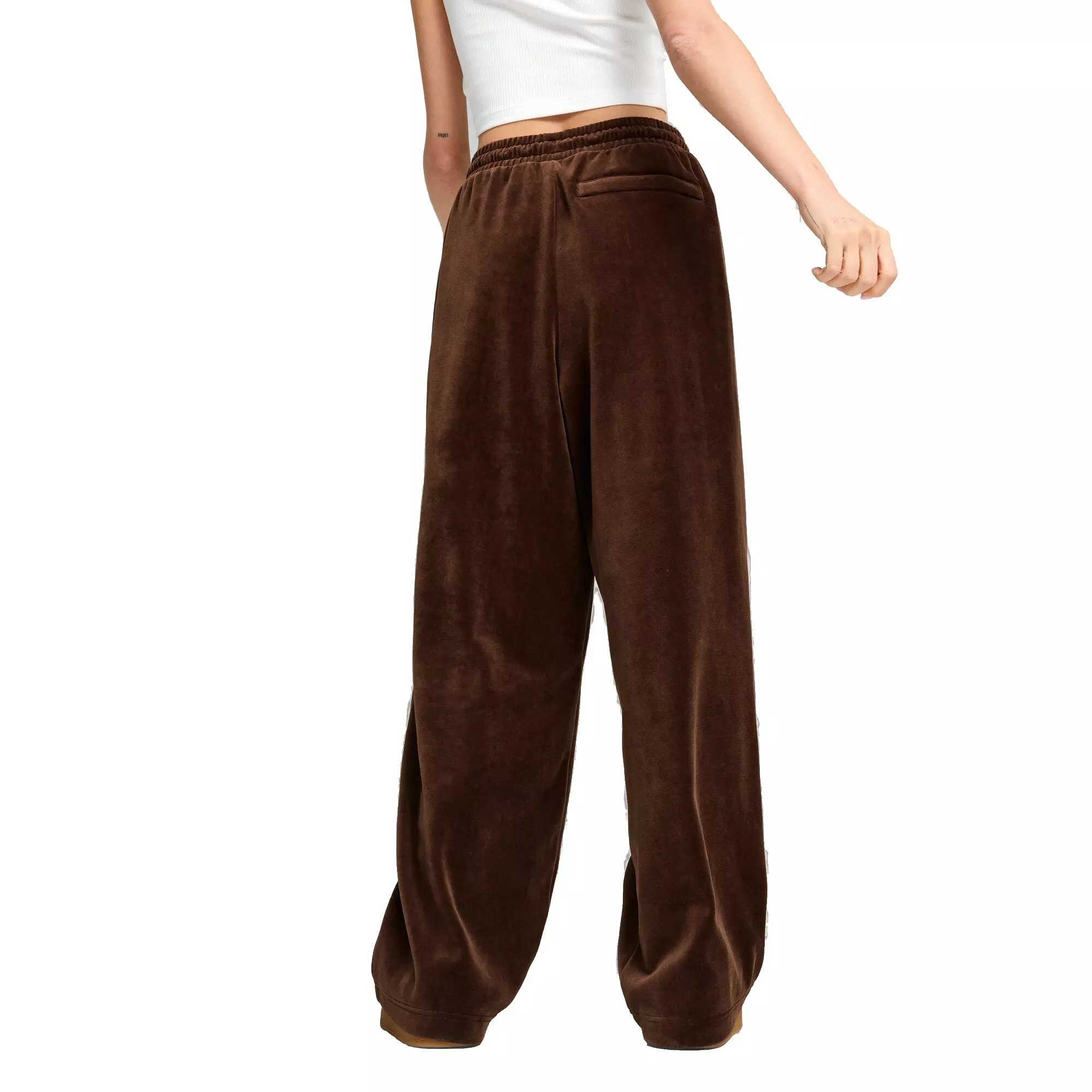 PUMA Men's T7 Oversized Velour Track Pants -Brown - BROWN