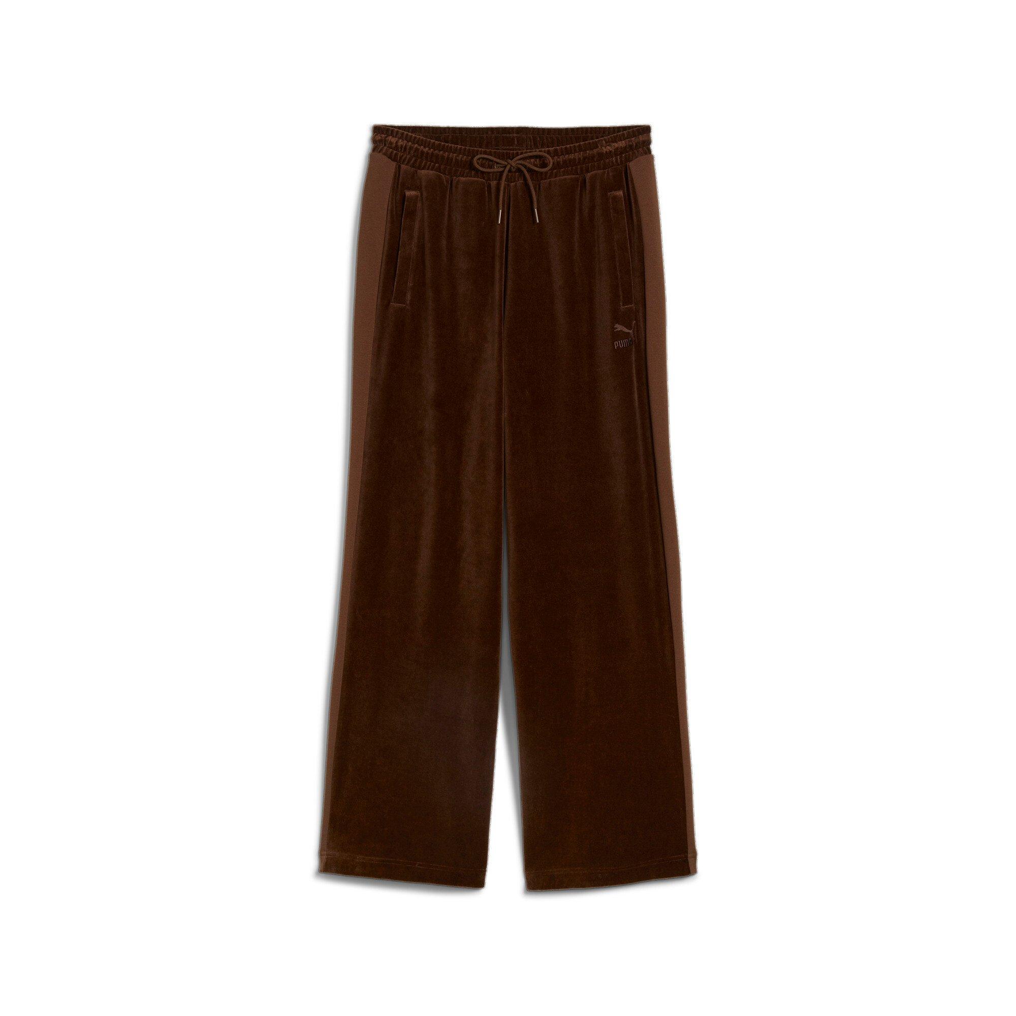 PUMA Men's T7 Oversized Velour Track Pants -Brown - BROWN Thumbnail View 6