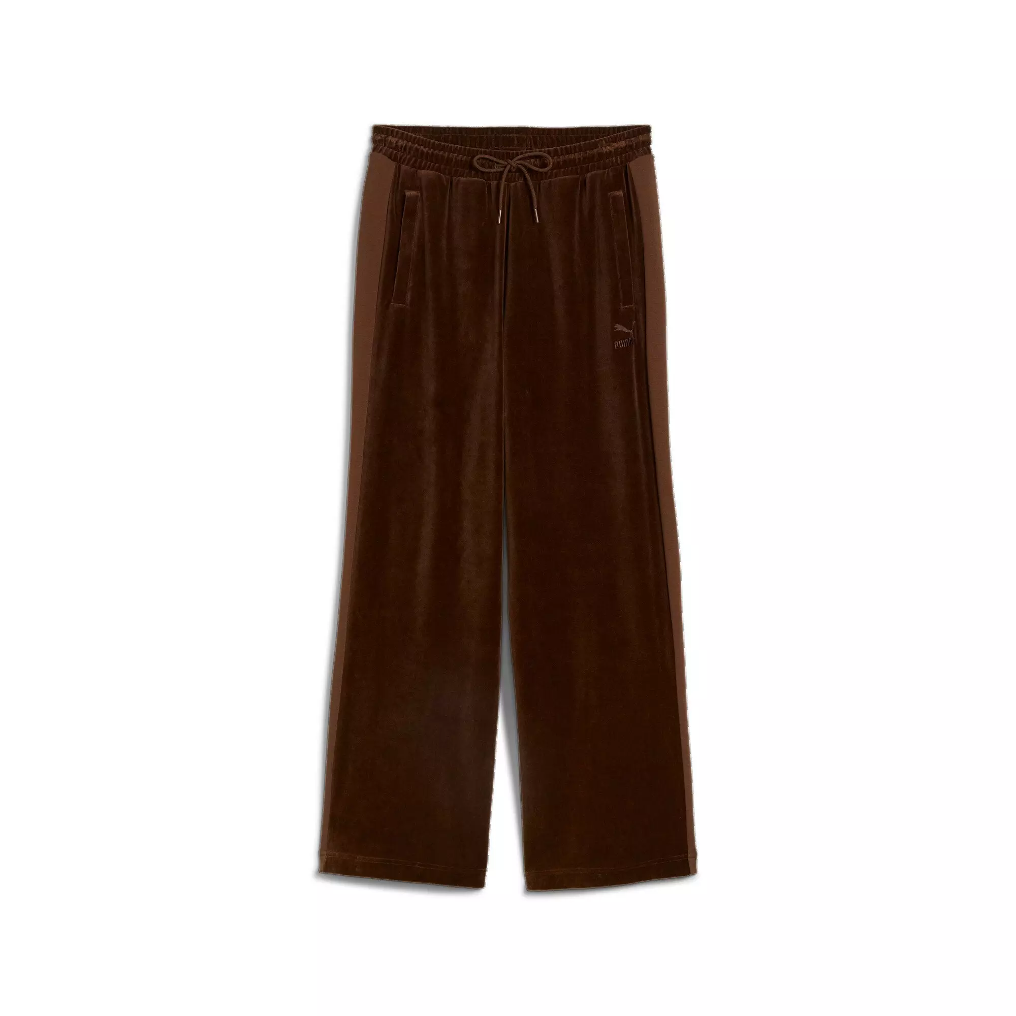 PUMA Men's T7 Oversized Velour Track Pants -Brown - BROWN