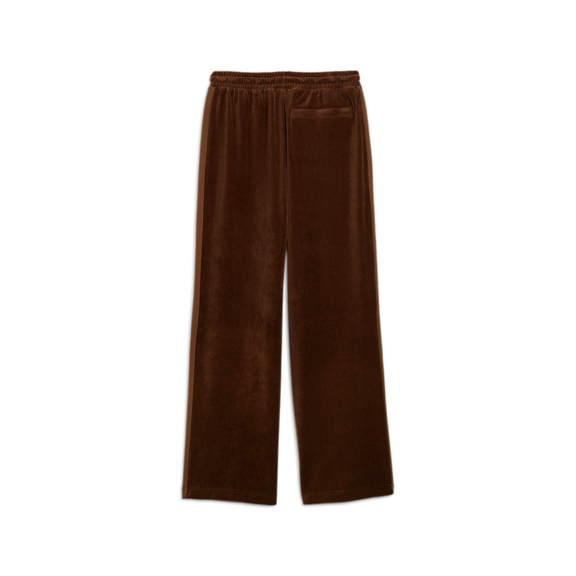 PUMA Men's T7 Oversized Velour Track Pants -Brown - BROWN Thumbnail View 7