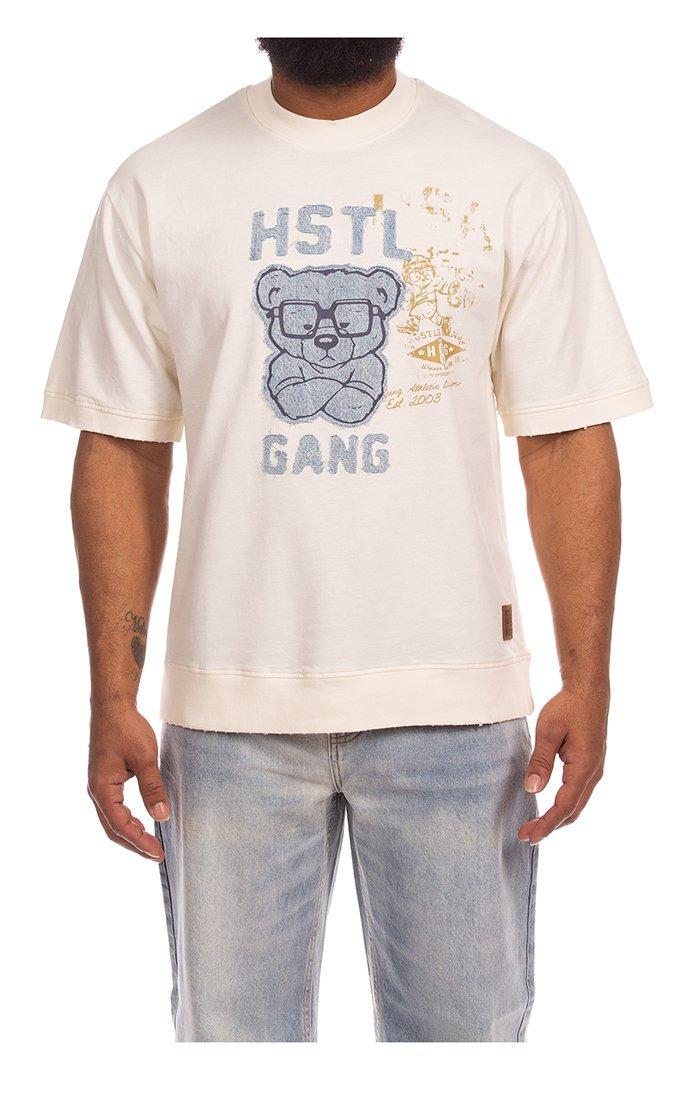 Hustle Gang Men's Active Knit Short Sleeve T-Shirt - Cream - CREAM