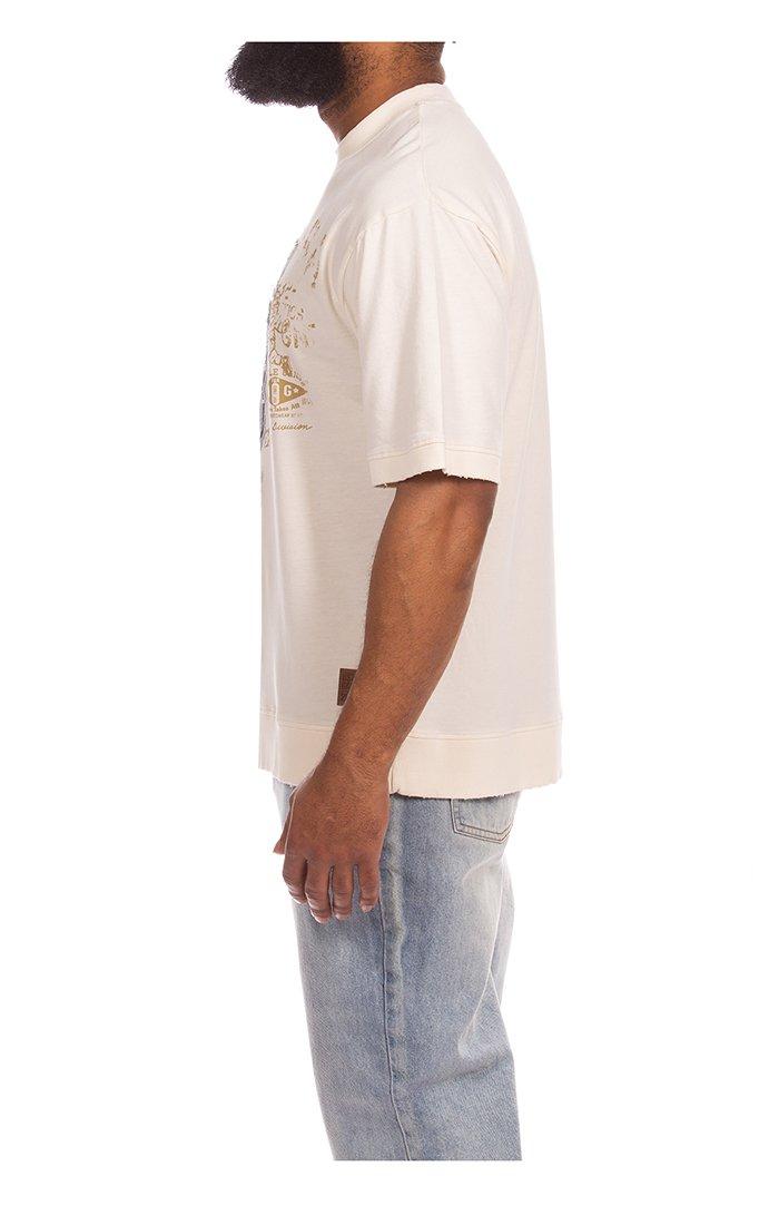 Hustle Gang Men's Active Knit Short Sleeve T-Shirt - Cream - CREAM