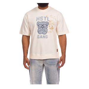Hustle Gang Men's Active Knit Short Sleeve T-Shirt - Cream - CREAM