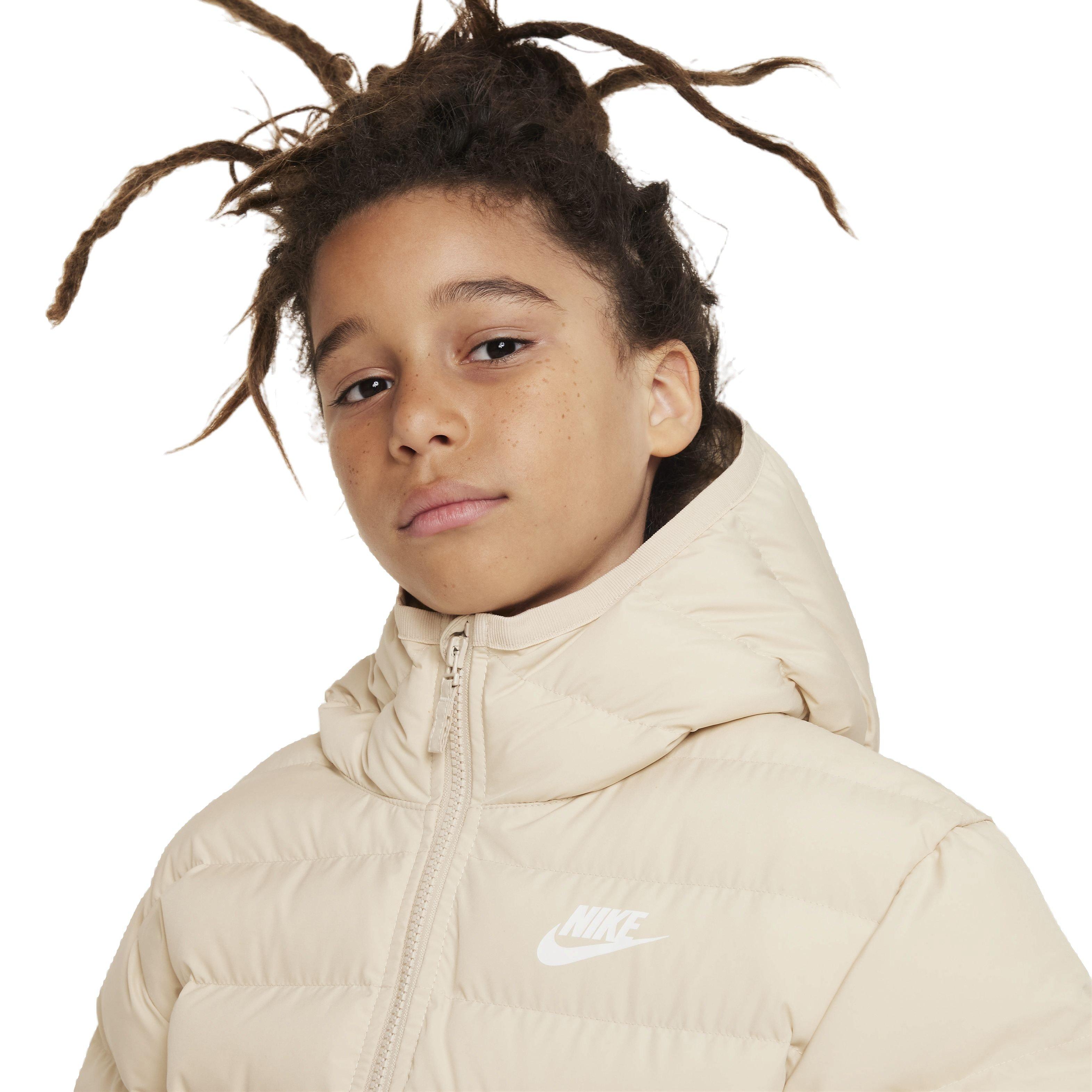 Nike Lightweight Synthetic Fill Hooded Big Kids' Cream Jacket