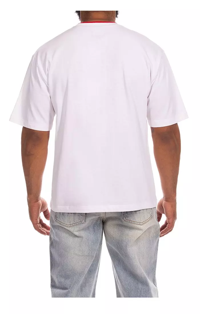 Hustle Gang Men's Third Knit Short Sleeve T-Shirt - White - WHITE