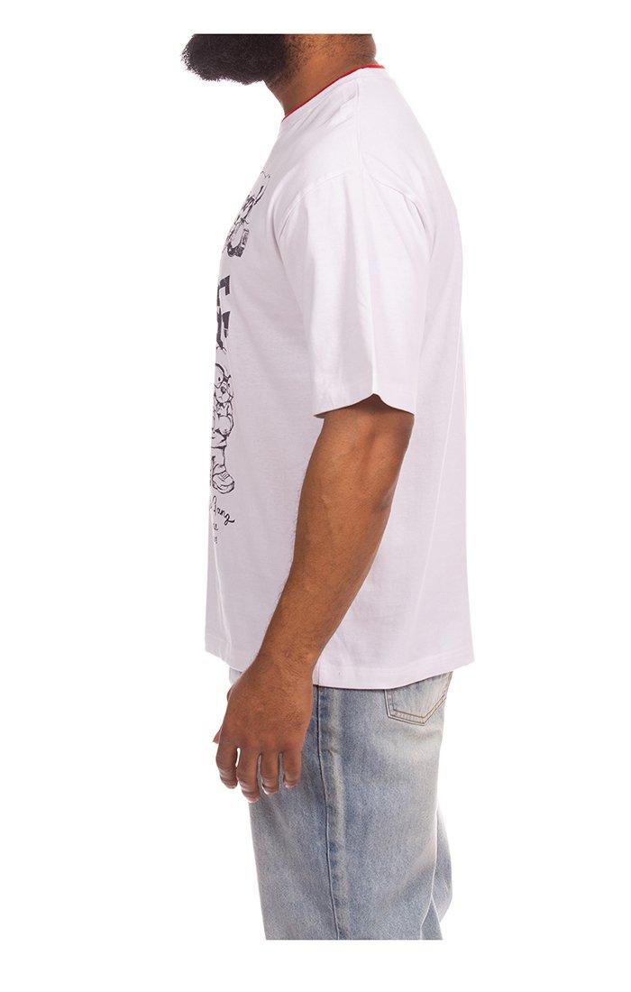 Hustle Gang Men's Third Knit Short Sleeve T-Shirt - White - WHITE