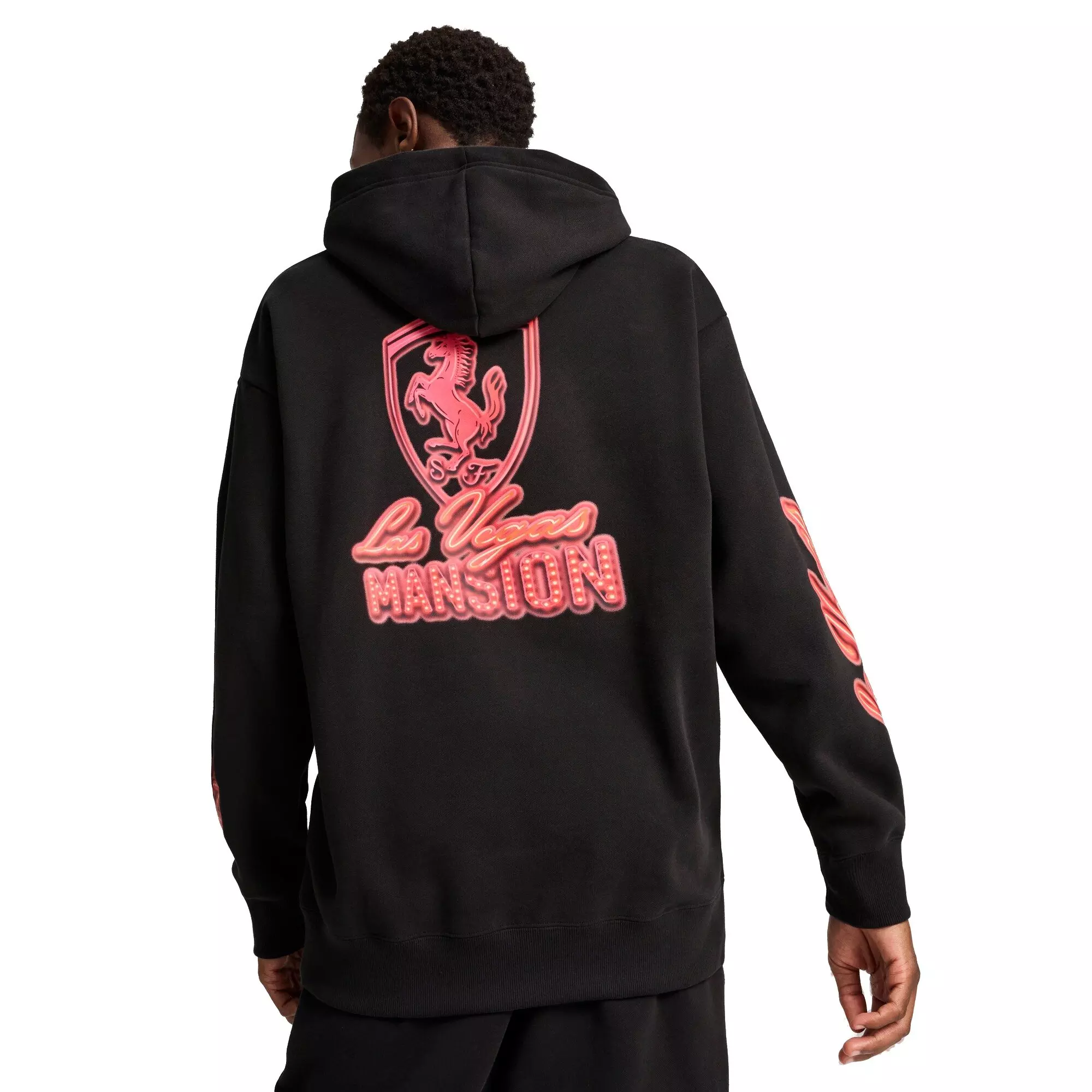 PUMA Men's Ferrari Race Neon Energy​ Hoodie -Black - BLACK