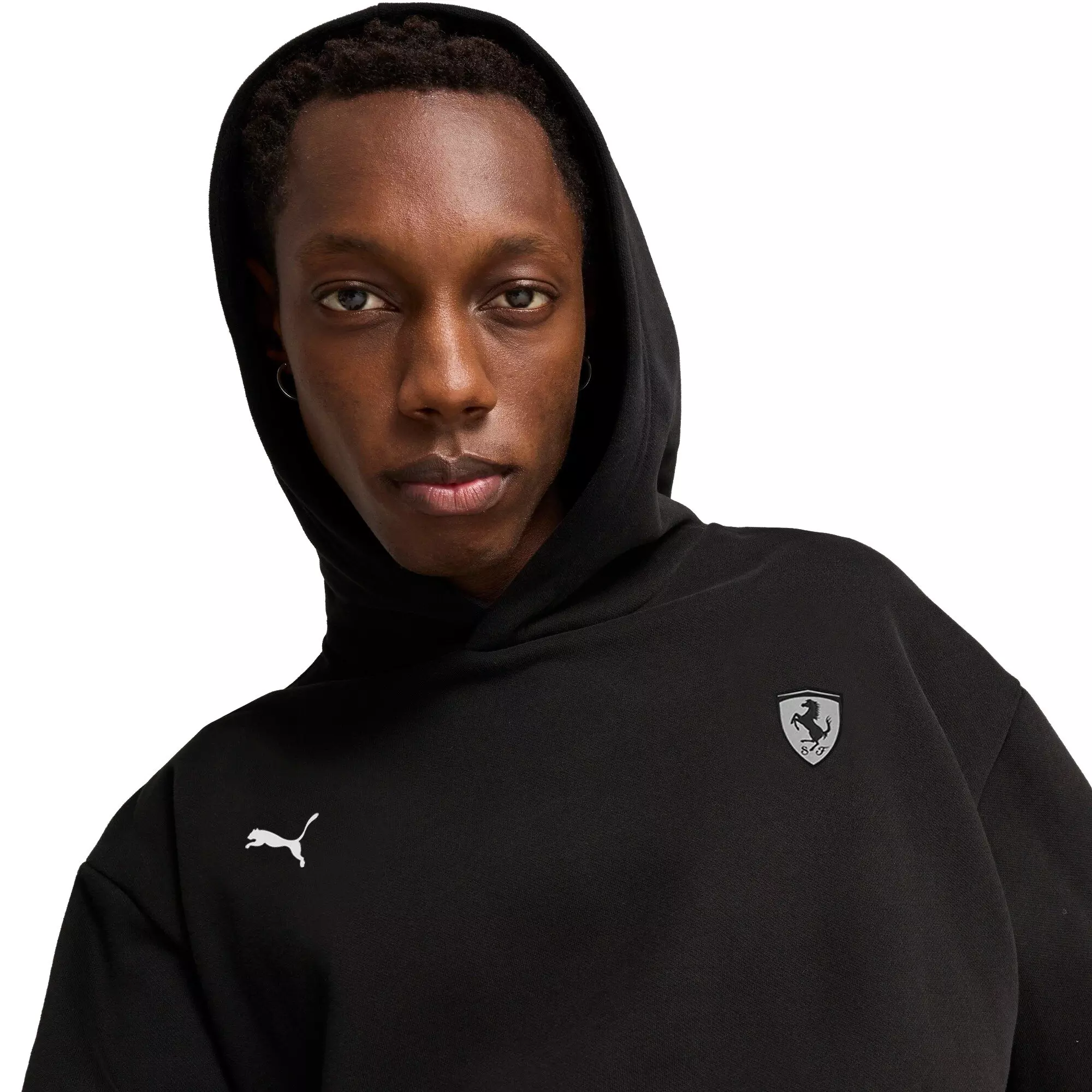 PUMA Men's Ferrari Race Neon Energy​ Hoodie -Black - BLACK