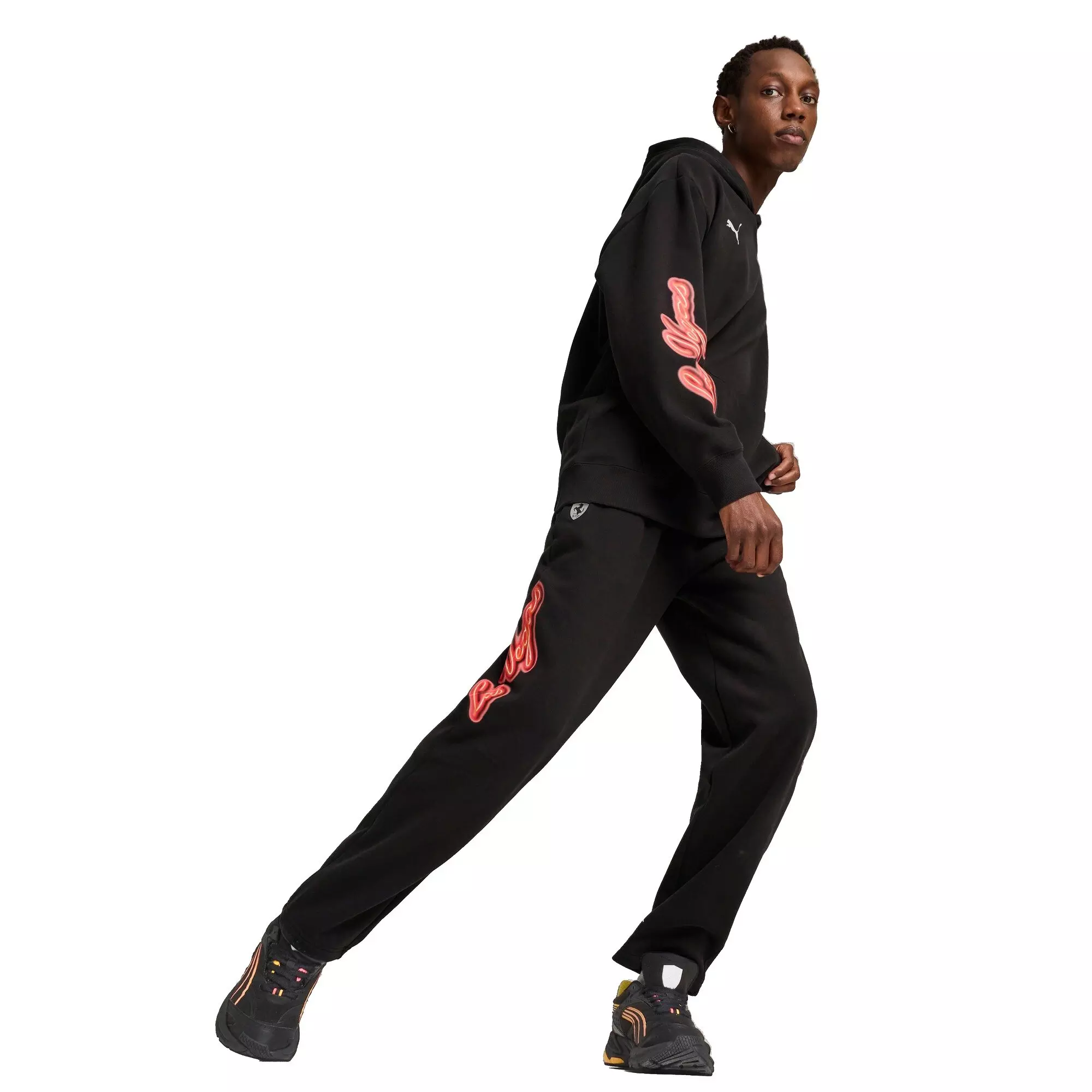 PUMA Men's Ferrari Race Neon Energy​ Hoodie -Black - BLACK