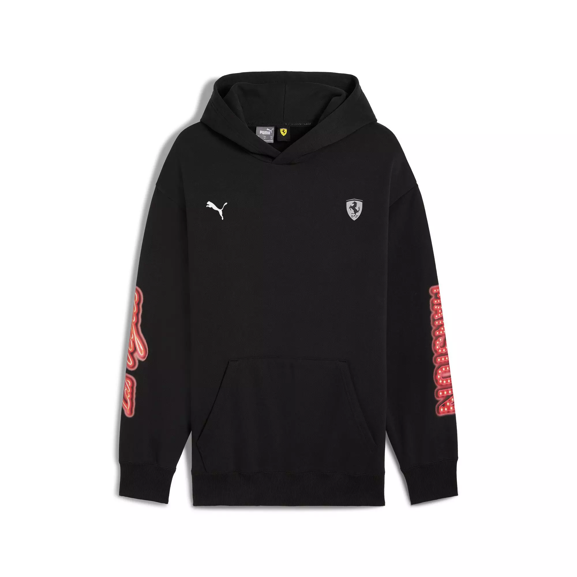 PUMA Men's Ferrari Race Neon Energy​ Hoodie -Black - BLACK