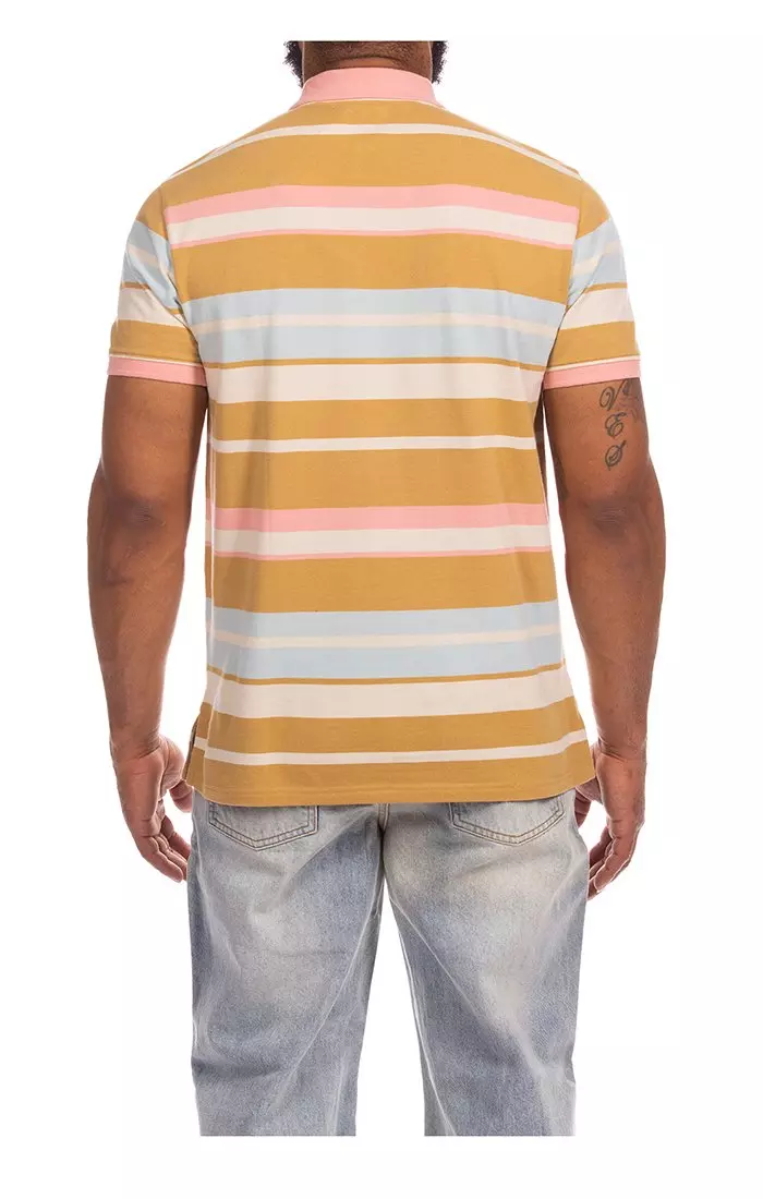 Hustle Gang Men's Compose Short Sleeve Polo - Yellow - YELLOW