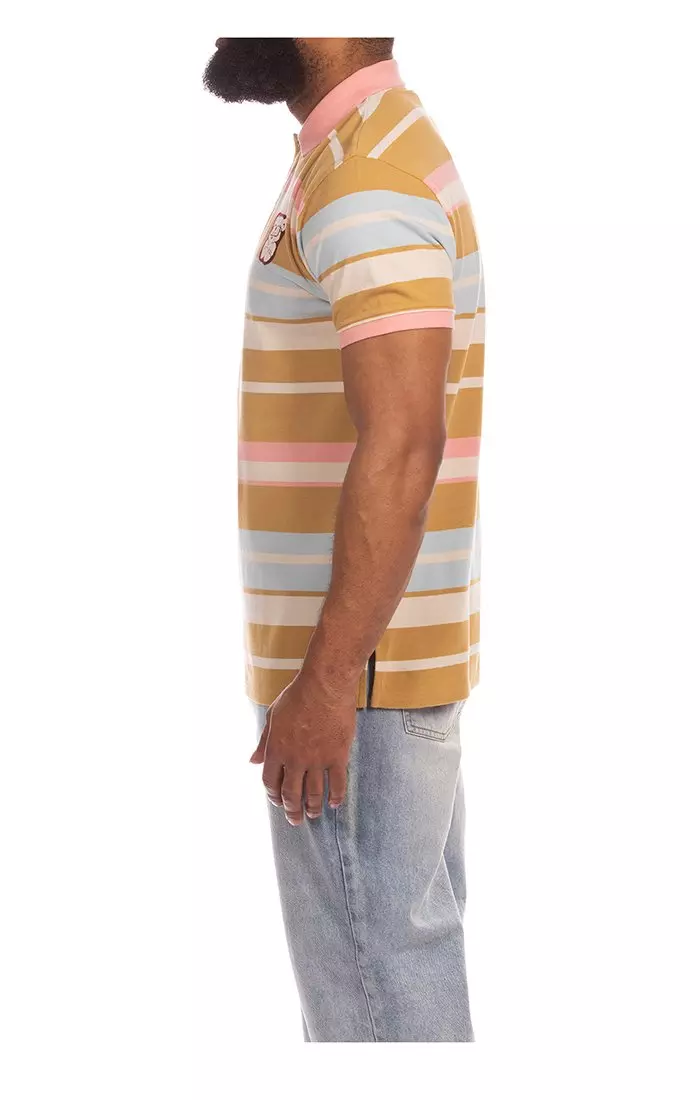 Hustle Gang Men's Compose Short Sleeve Polo - Yellow - YELLOW