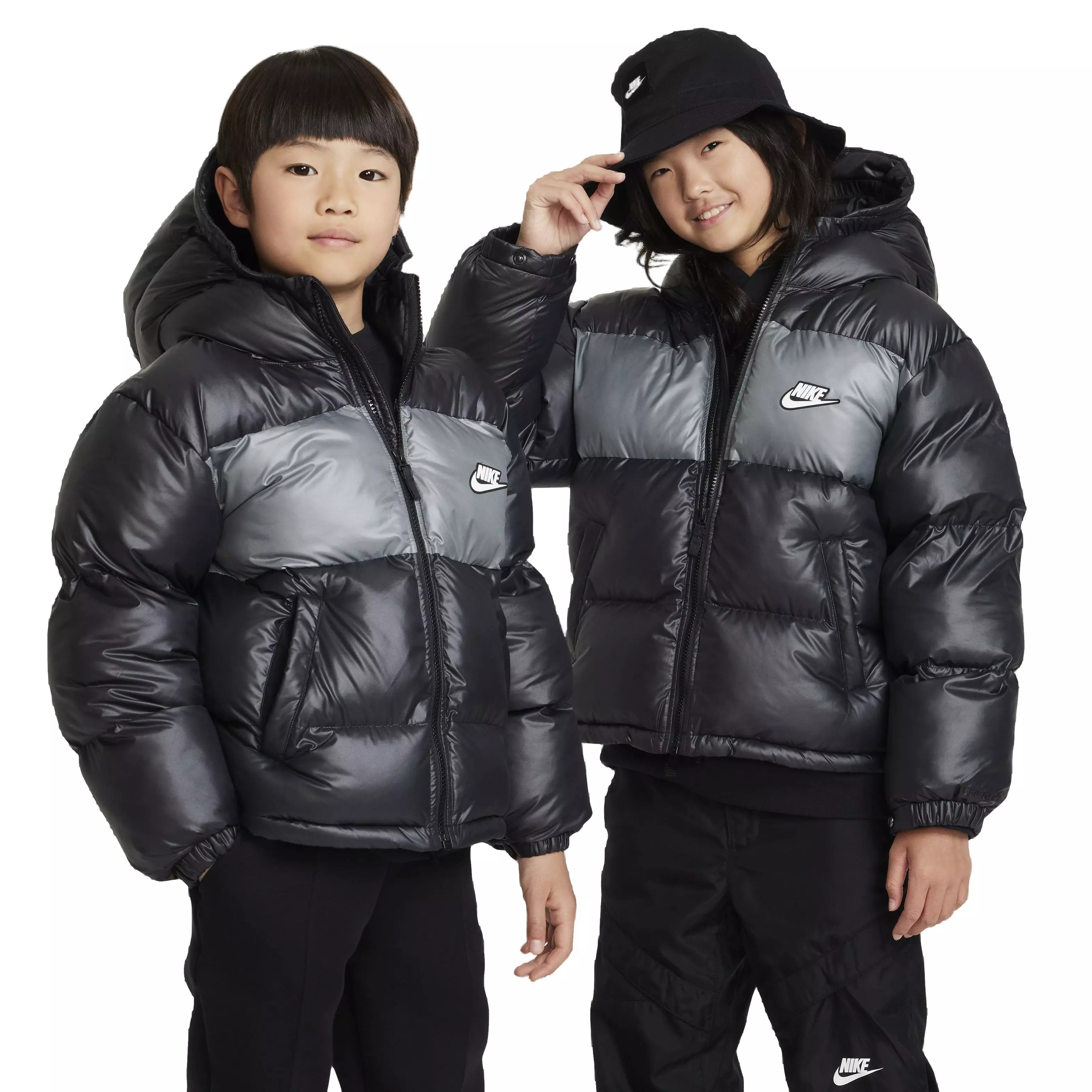 Nike Big Kids' Repel High Synthetic Fill Hooded Jacket - Black - BLACK