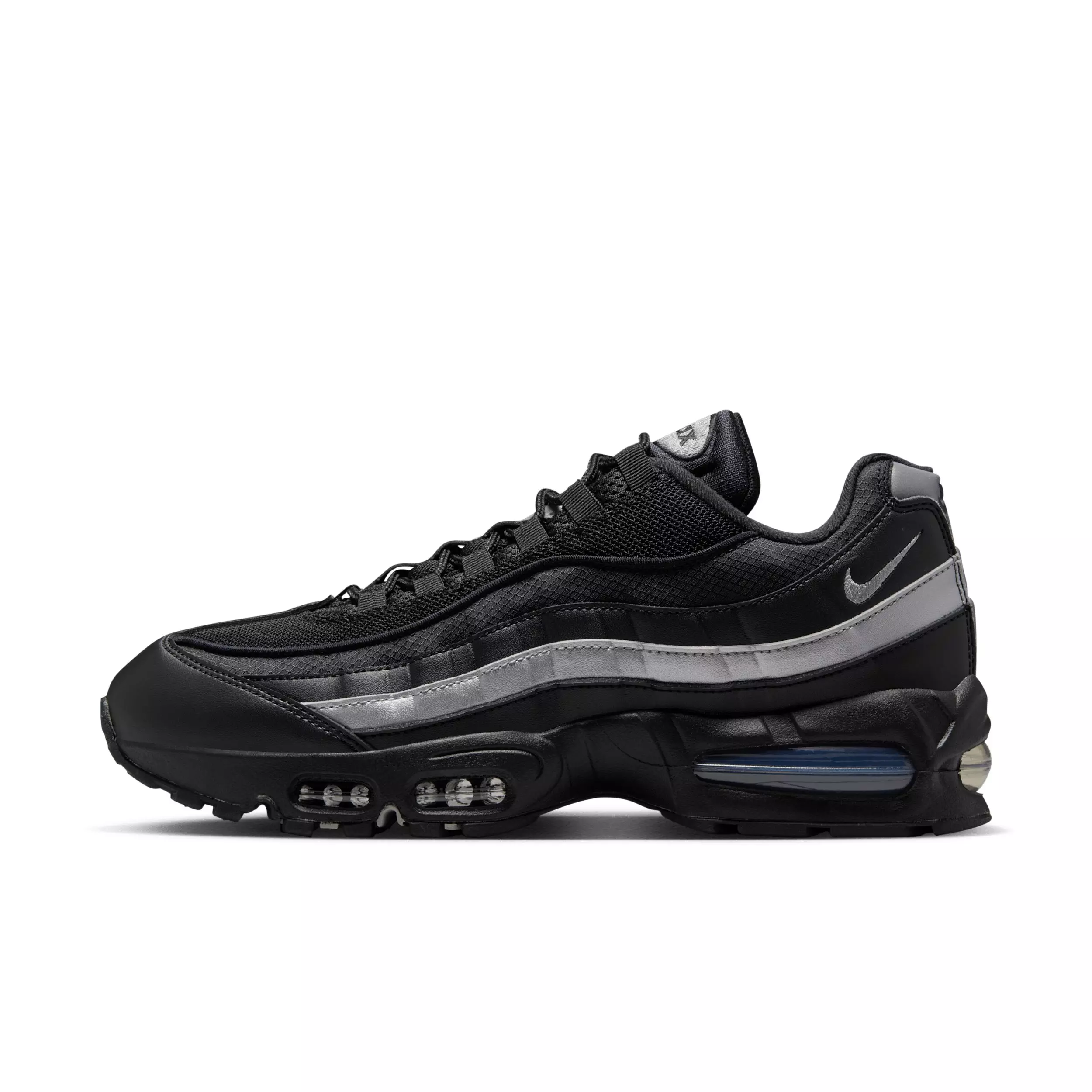 Nike Air Max 95 Big Bubble "Black/Black/White/Metallic Silver" Men's Shoe - BLACK/BLACK/WHITE/SILVER