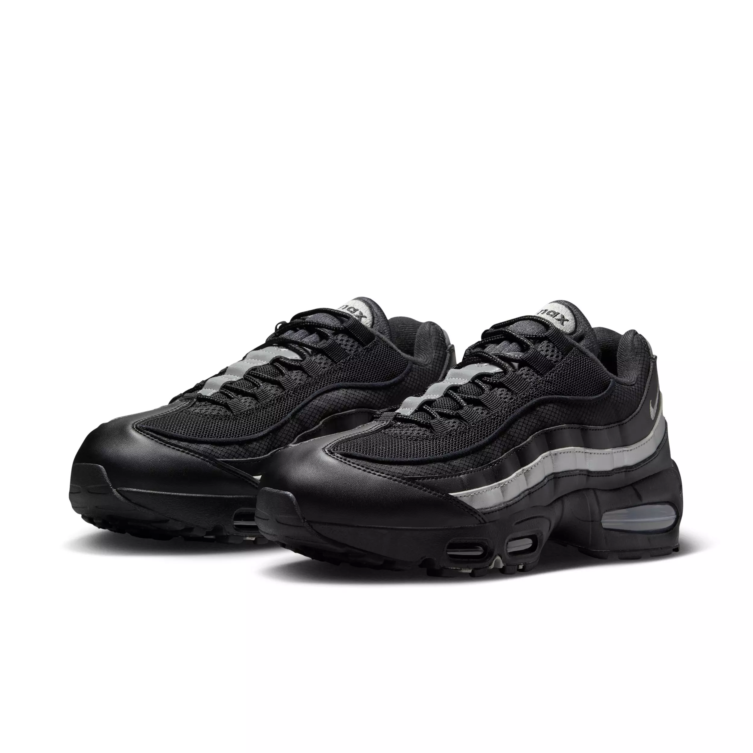 Nike Air Max 95 Big Bubble "Black/Black/White/Metallic Silver" Men's Shoe - BLACK/BLACK/WHITE/SILVER