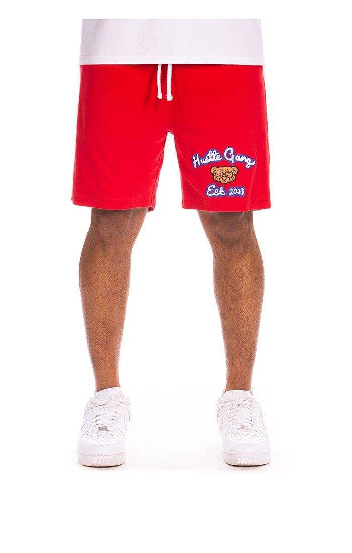 Hustle Gang Men's Working Shorts - Red - RED