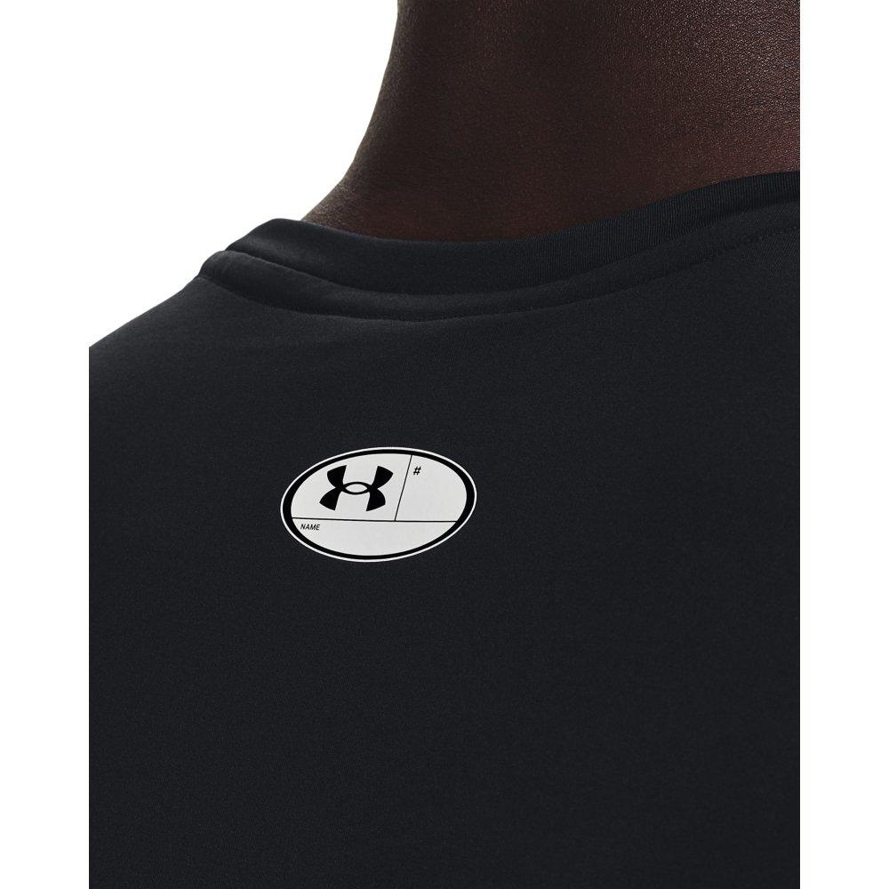 Under Armour Men's HeatGear Compression Tank Top - BLACK/WHITE Thumbnail View 4