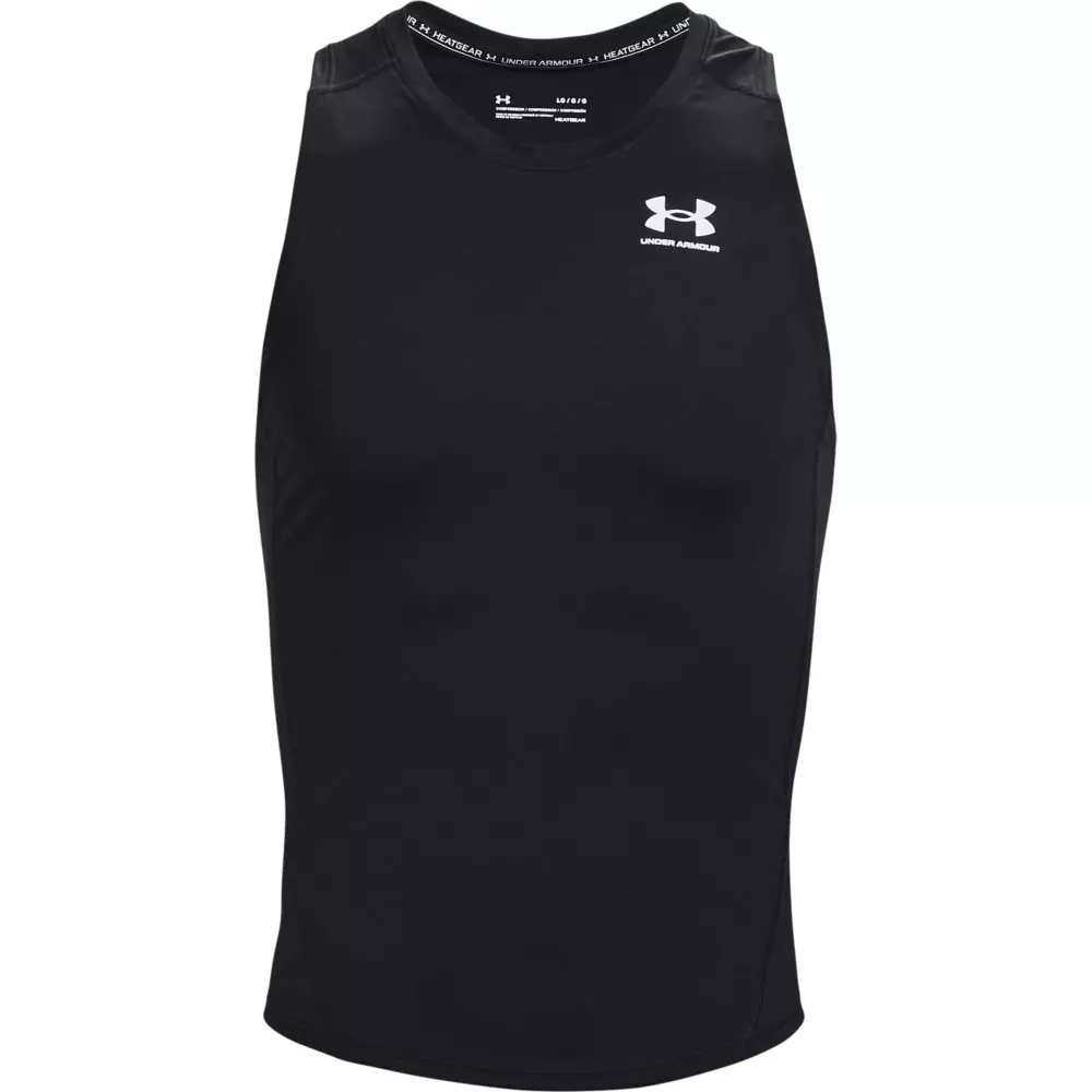 Under Armour Men's HeatGear Compression Tank Top - BLACK/WHITE