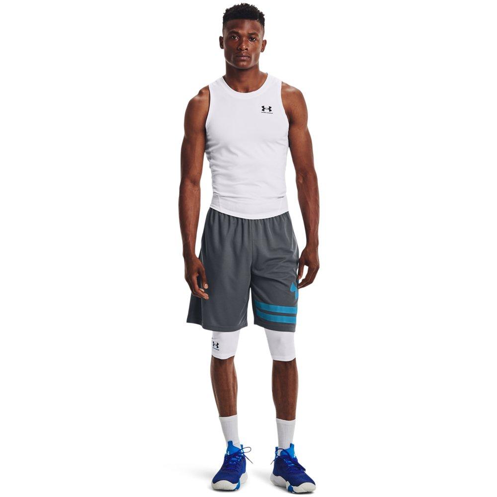Under Armour Men's HeatGear Compression Tank Top - WHITE/BLACK Thumbnail View 3