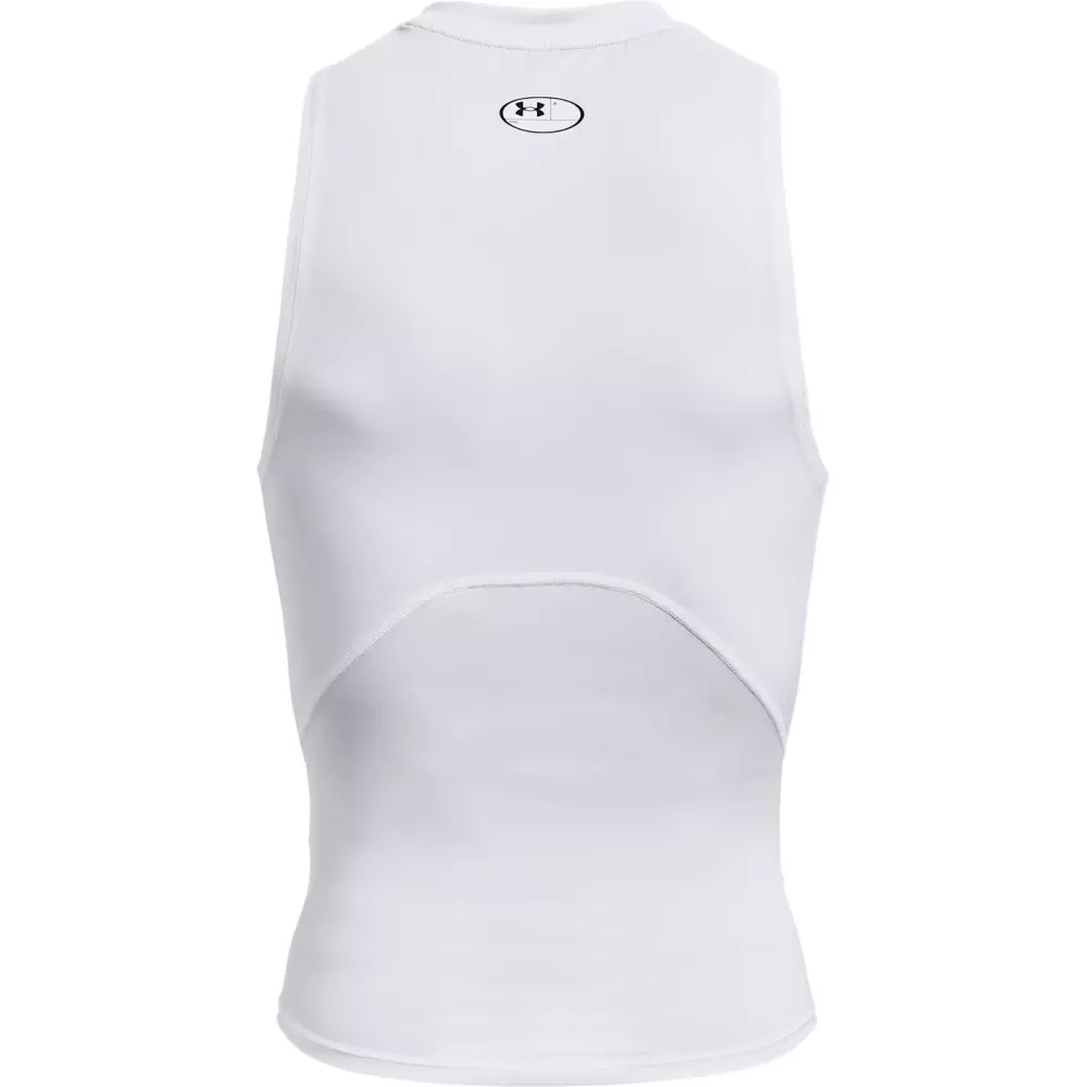 Under Armour Men's HeatGear Compression Tank Top - WHITE/BLACK