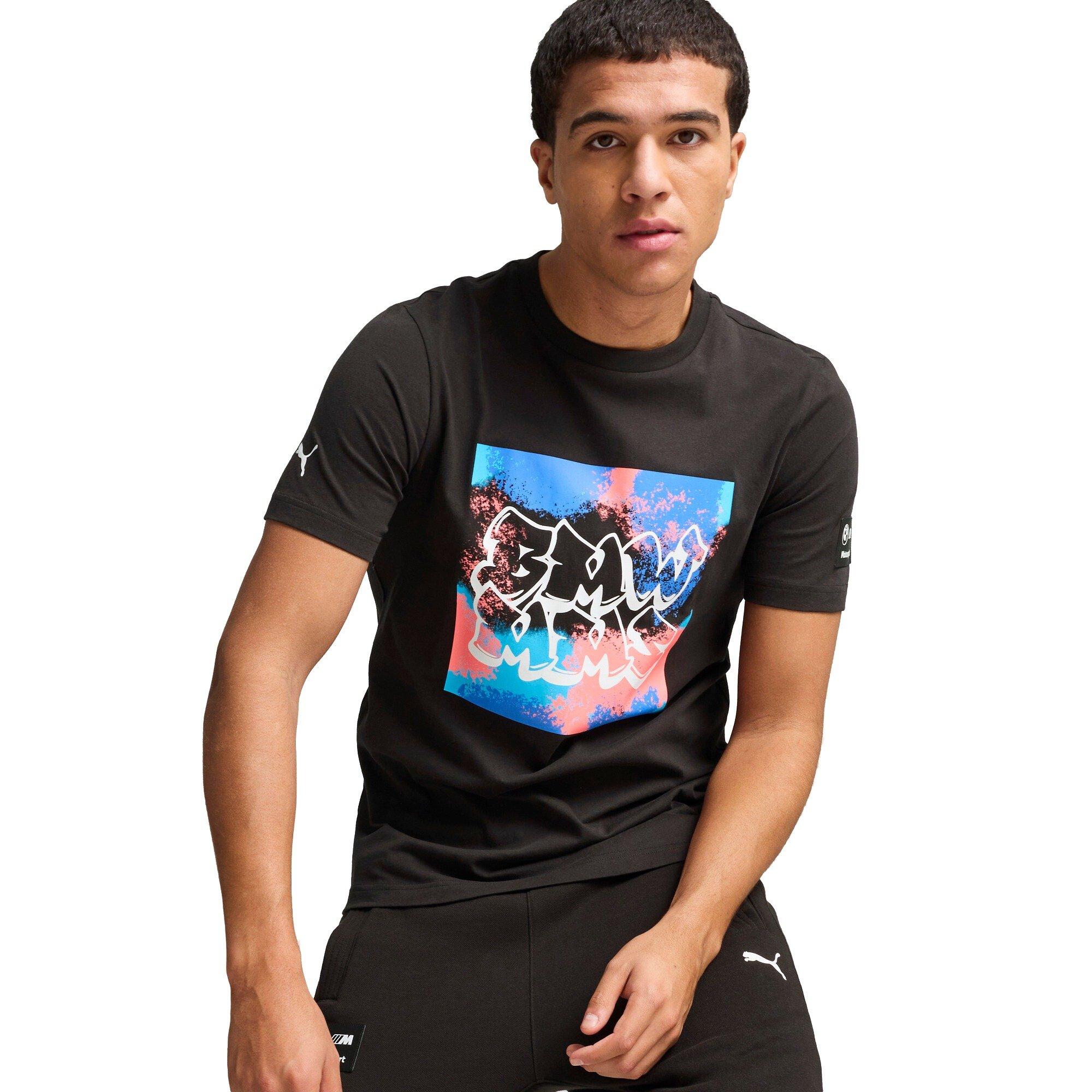 PUMA Men's BMW MMS Neon Energy Graphic Tee -Black - BLACK Thumbnail View 1