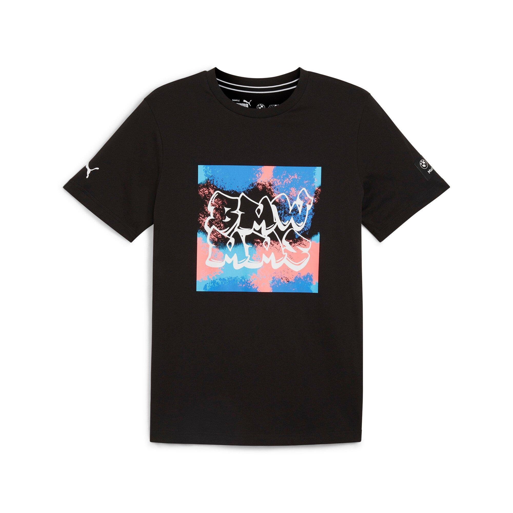 PUMA Men's BMW MMS Neon Energy Graphic Tee -Black - BLACK Thumbnail View 4