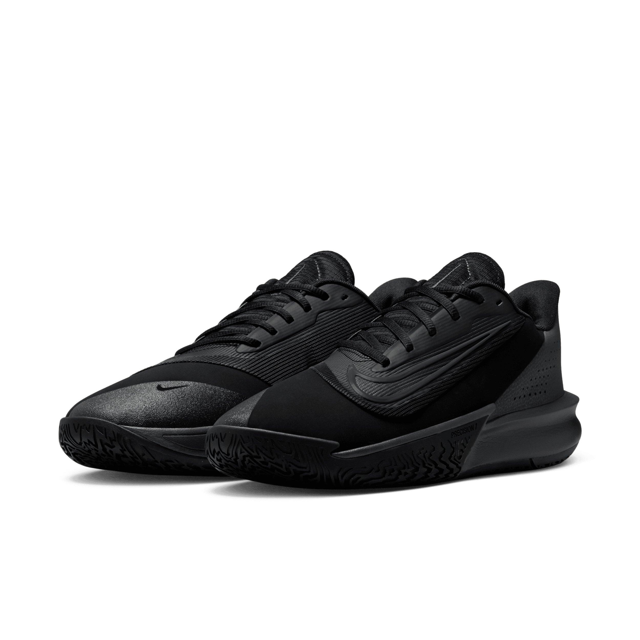 Nike Precision 7 Low "Black/Anthracite" Men's Basketball Shoe - BLACK/ANTHRACITE Thumbnail View 3