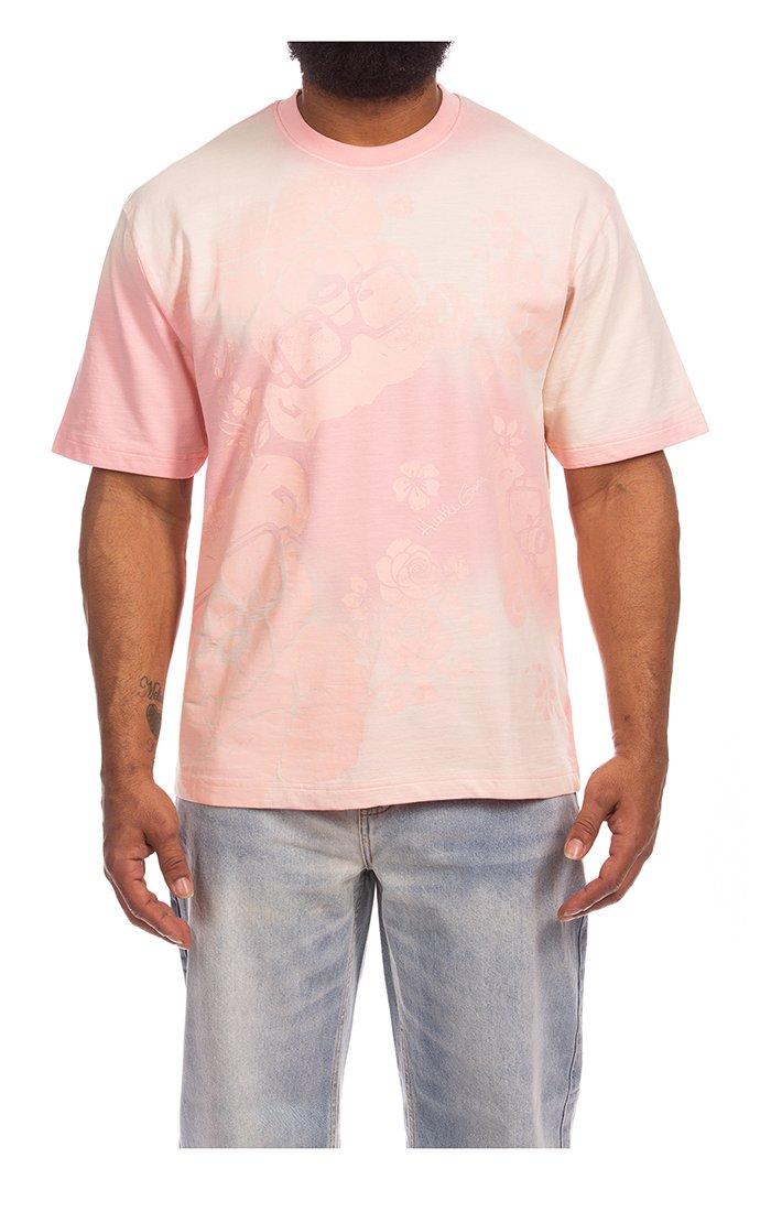 Hustle Gang Men's Unwind Knit Short Sleeve T-Shirt - Pink - PINK