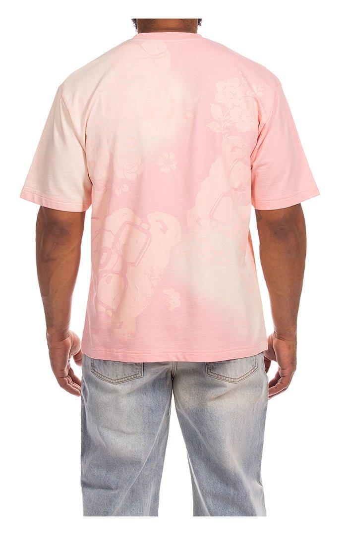 Hustle Gang Men's Unwind Knit Short Sleeve T-Shirt - Pink - PINK