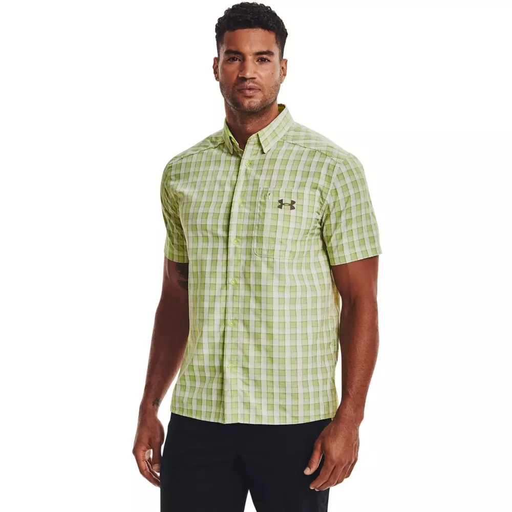 Under Armour Men's Drift Tide 2.0 Plaid Short-Sleeve Shirt - GREEN/BROWN