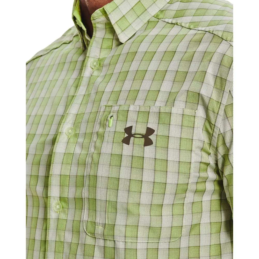 Under Armour Men's Drift Tide 2.0 Plaid Short-Sleeve Shirt - GREEN/BROWN