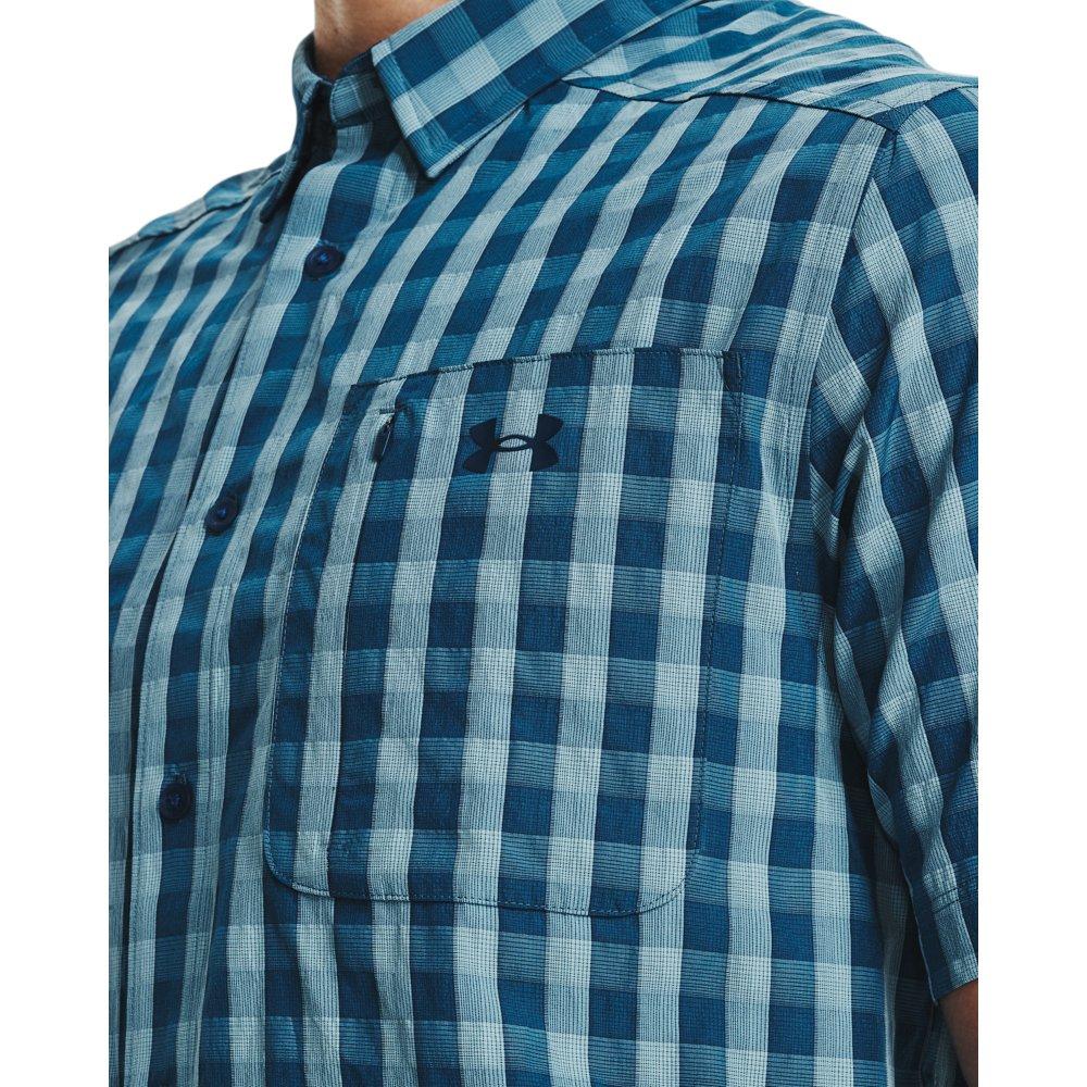 Under Armour Men's Drift Tide 2.0 Plaid Short-Sleeve Shirt - DK BLUE Thumbnail View 3