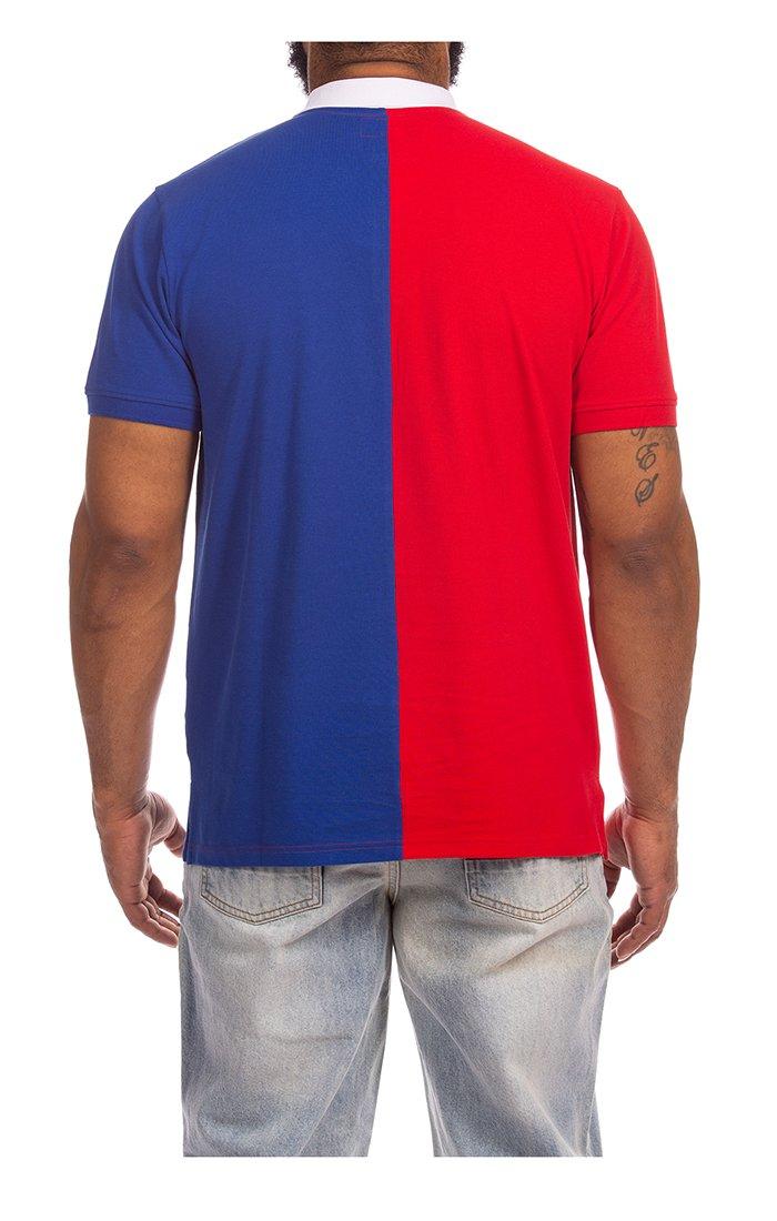 Hustle Gang Men's Urbane Short Sleeve Polo - Red/Blue - RED/BLUE