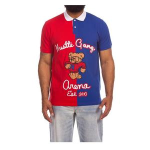 Hustle Gang Men's Urbane Short Sleeve Polo - Red/Blue - RED/BLUE