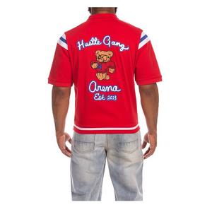 Hustle Gang Men's Working Warmup Short Sleeve Jacket - Red - RED