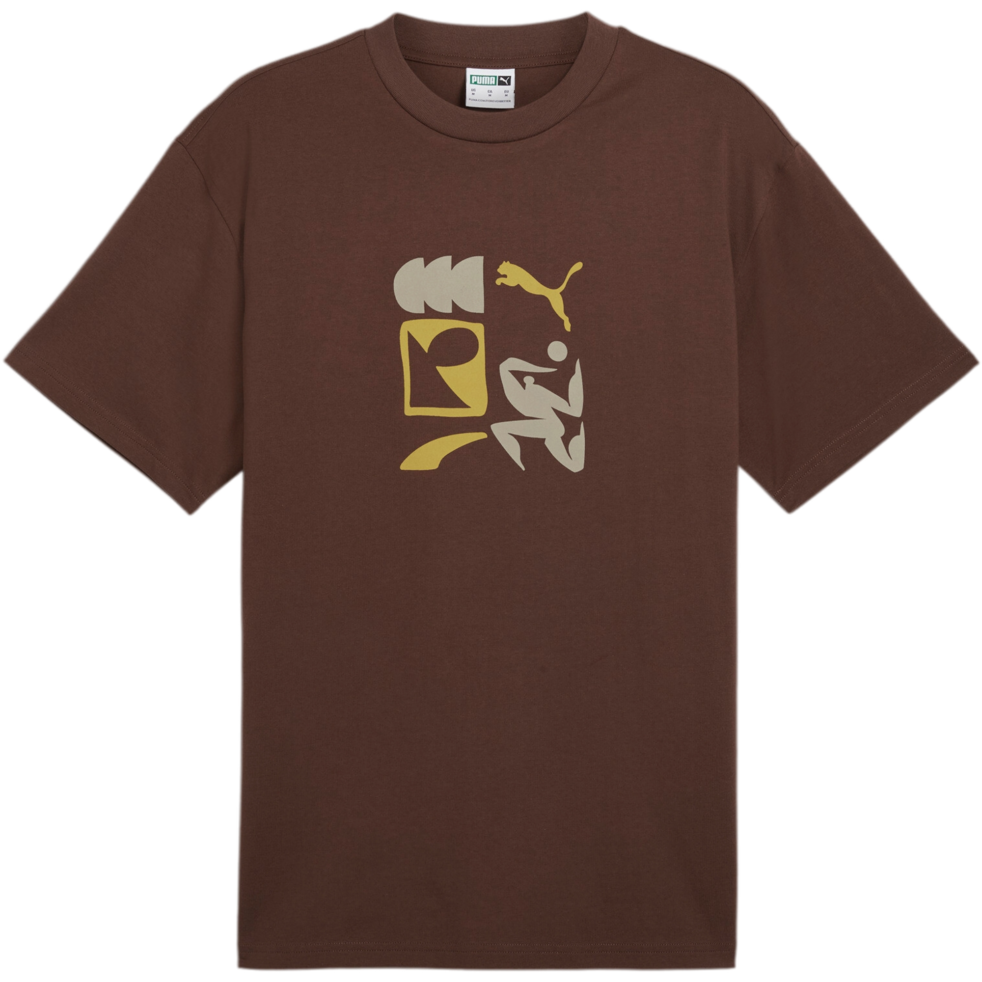 PUMA Men's Classics Artisanal Graphic Tee- Brown - BROWN Thumbnail View 1