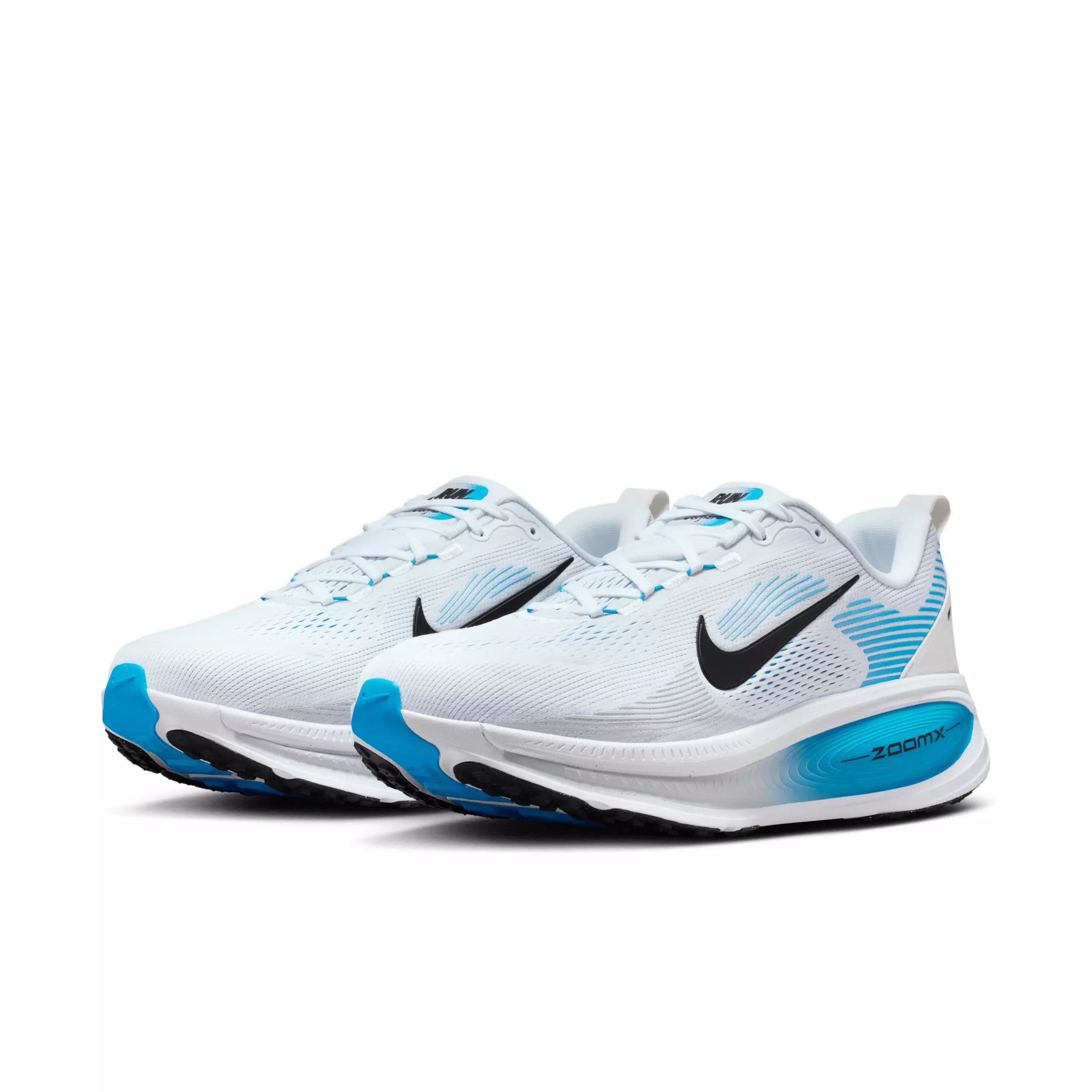 Nike Vomero 18 "White/Blue Hero/Pure Platinum/Black" Men's Wide Running Shoe - WHITE/BLUE/PLATINUM/BLACK