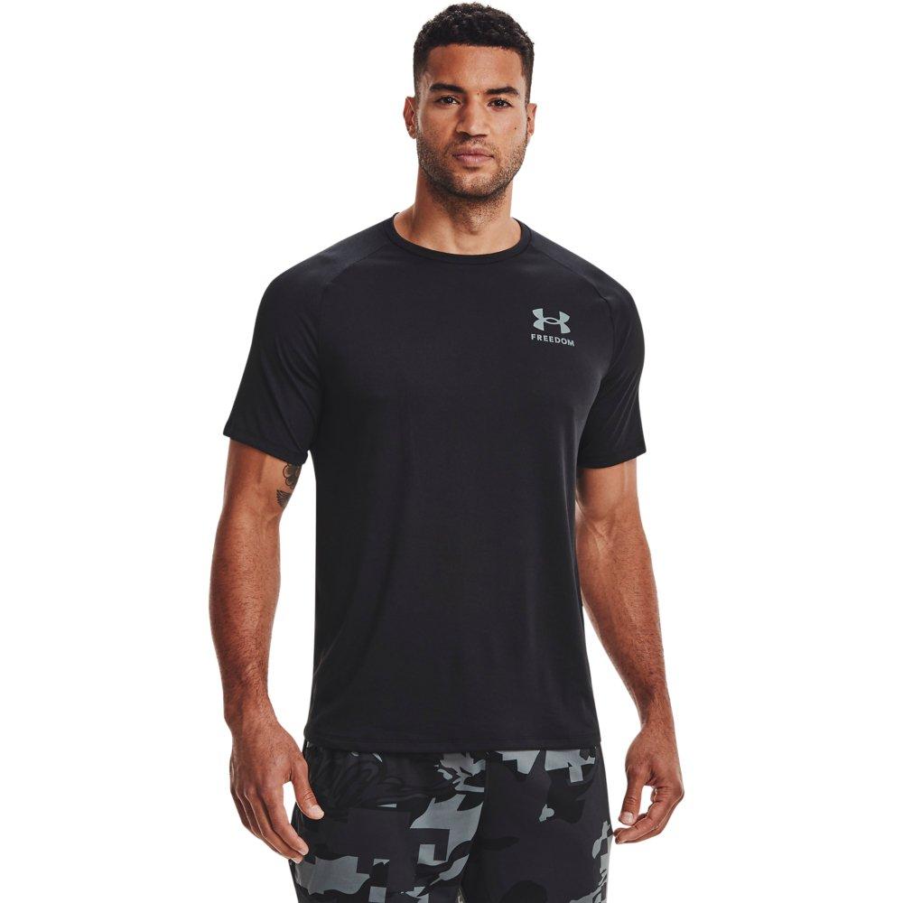 Under Armour Men's UA Tech Freedom Short-Sleeve Tee - BLACK/GREY Thumbnail View 1