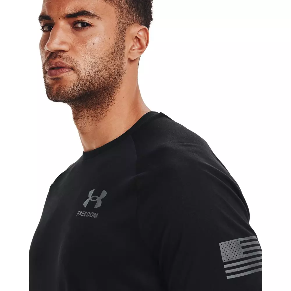 Under Armour Men's UA Tech Freedom Short-Sleeve Tee - BLACK/GREY