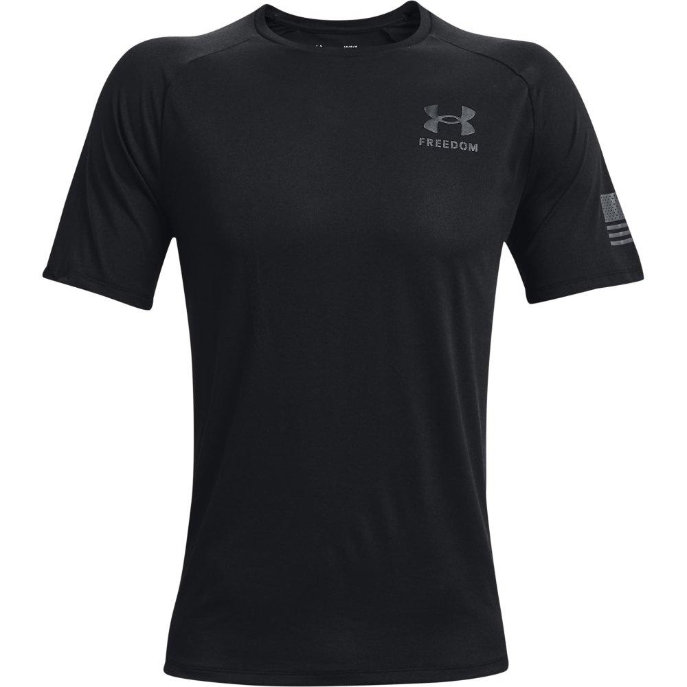Under Armour Men's UA Tech Freedom Short-Sleeve Tee - BLACK/GREY Thumbnail View 5